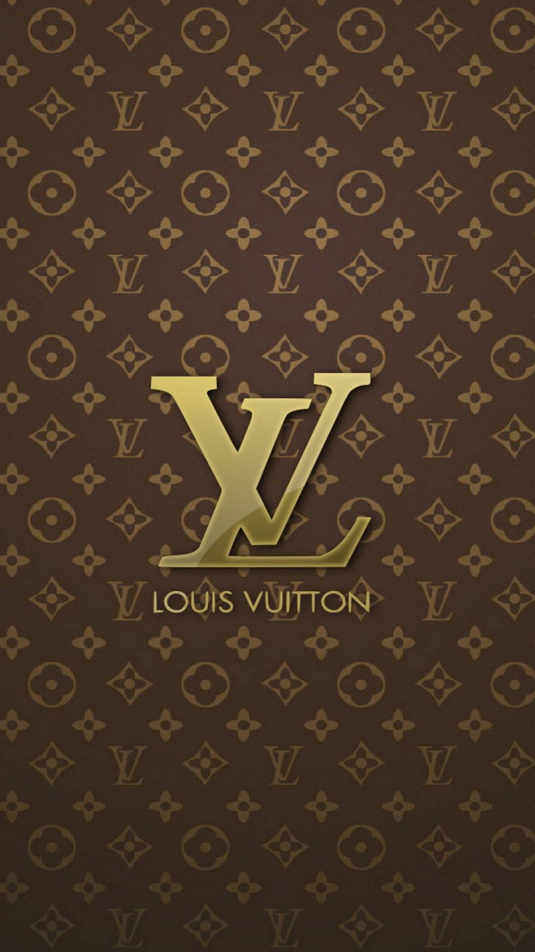 Golden Brown Louis Vuitton Phone Background