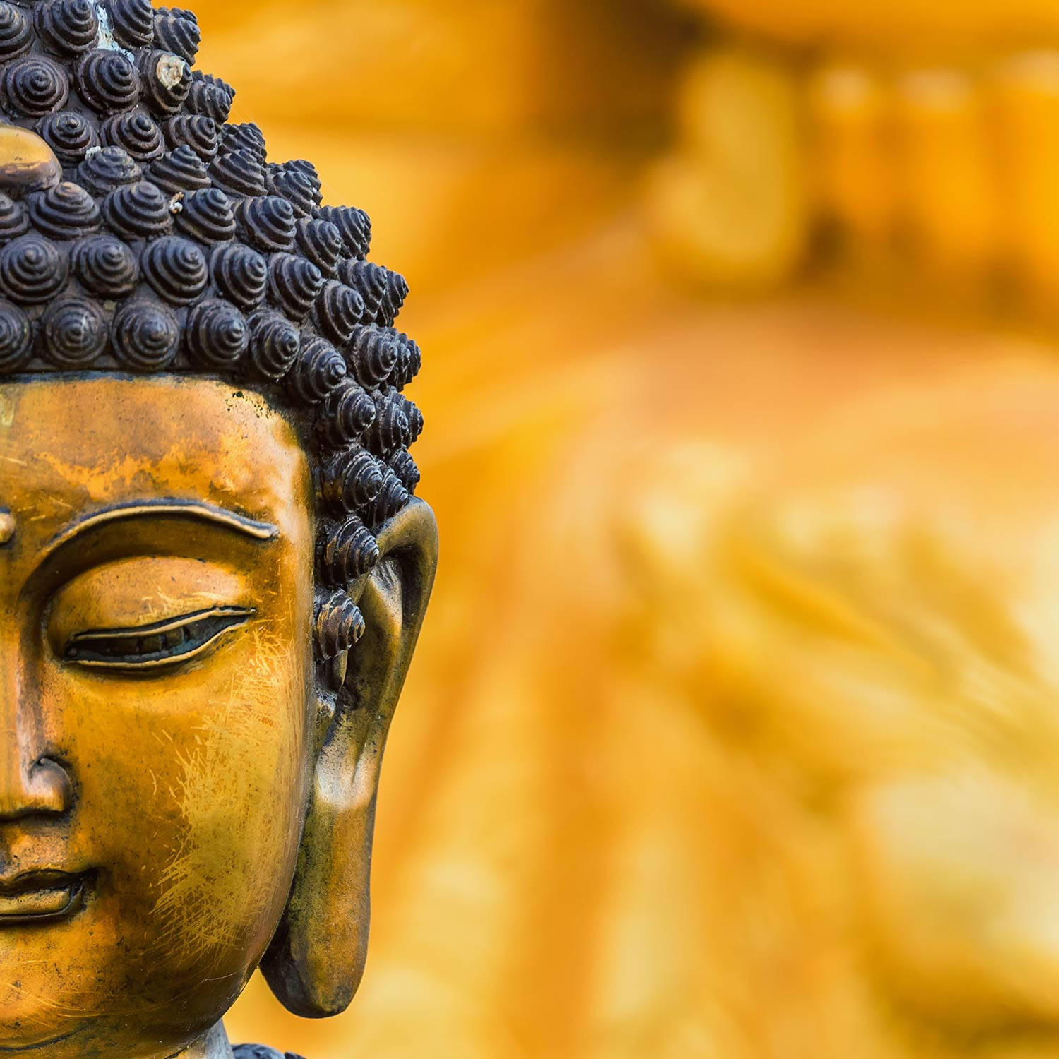Golden Buddha Focused Photography Background