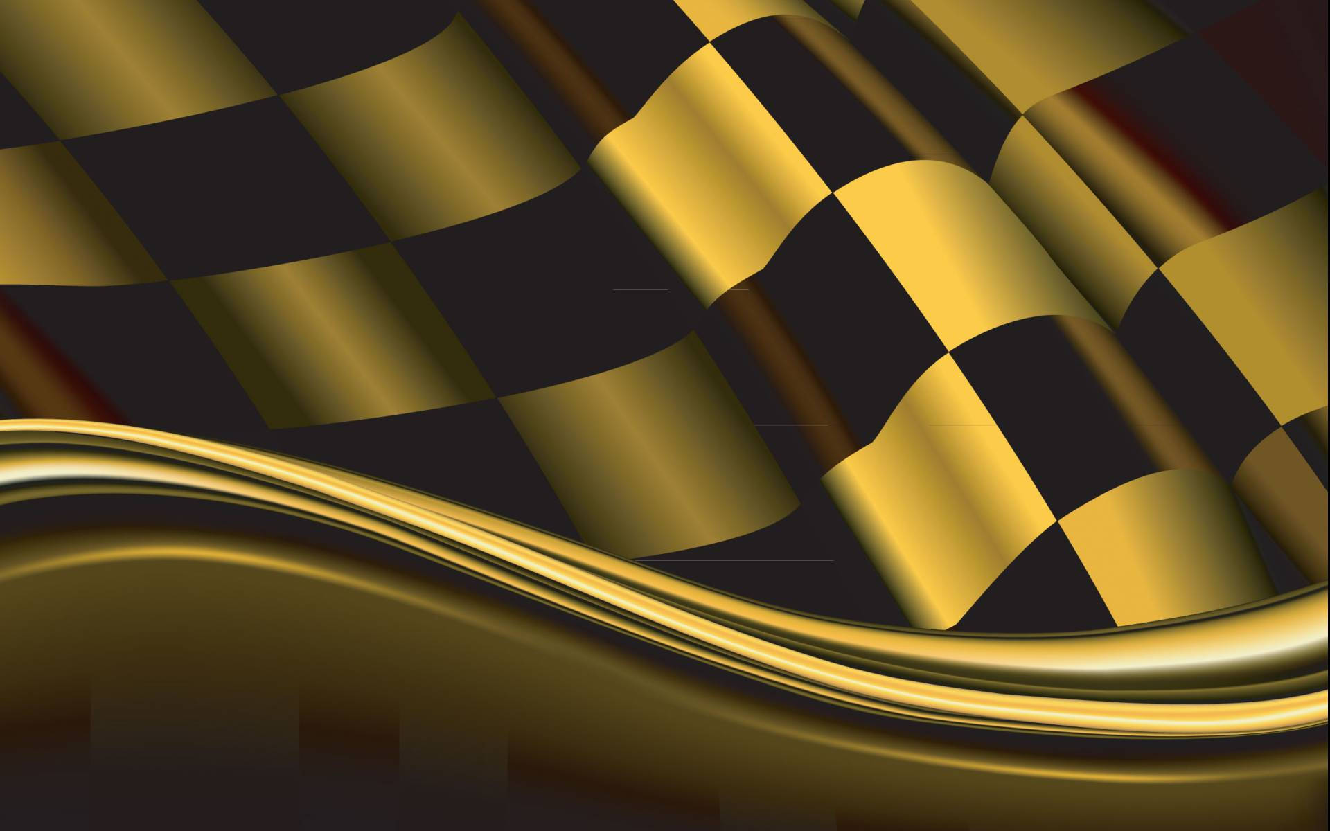 Golden Checkered Flag Background