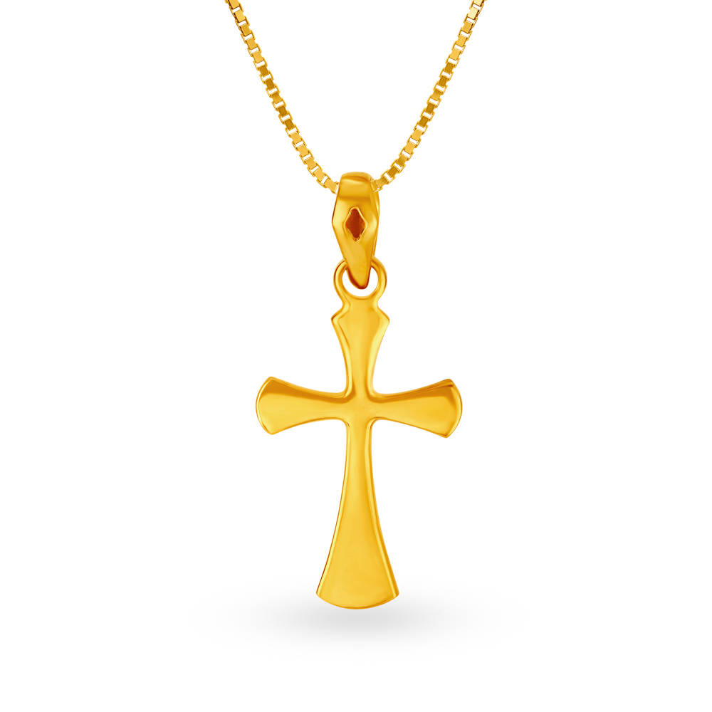 Golden Christian Cross Necklace