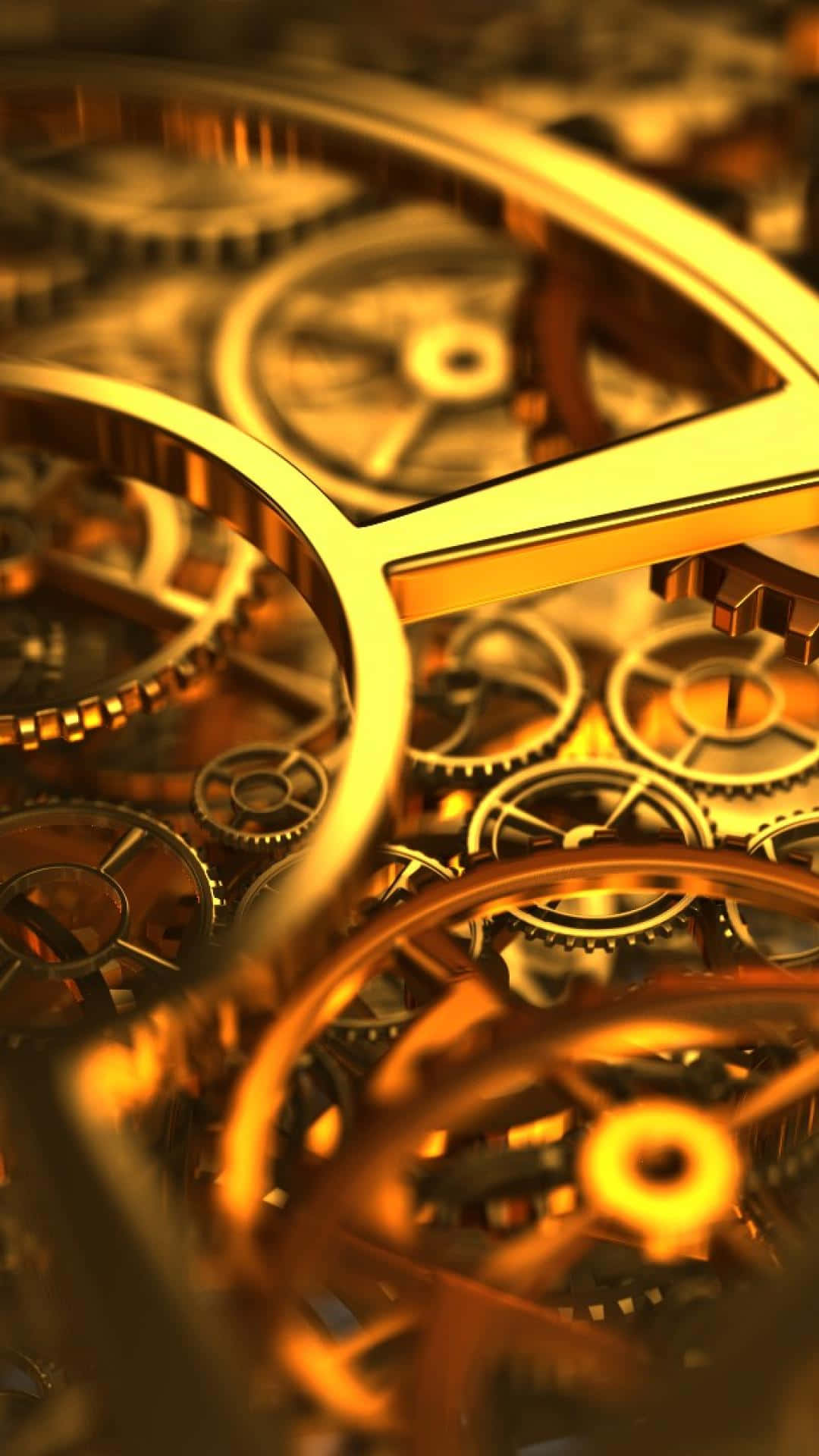 Golden Clockwork Mechanism Background