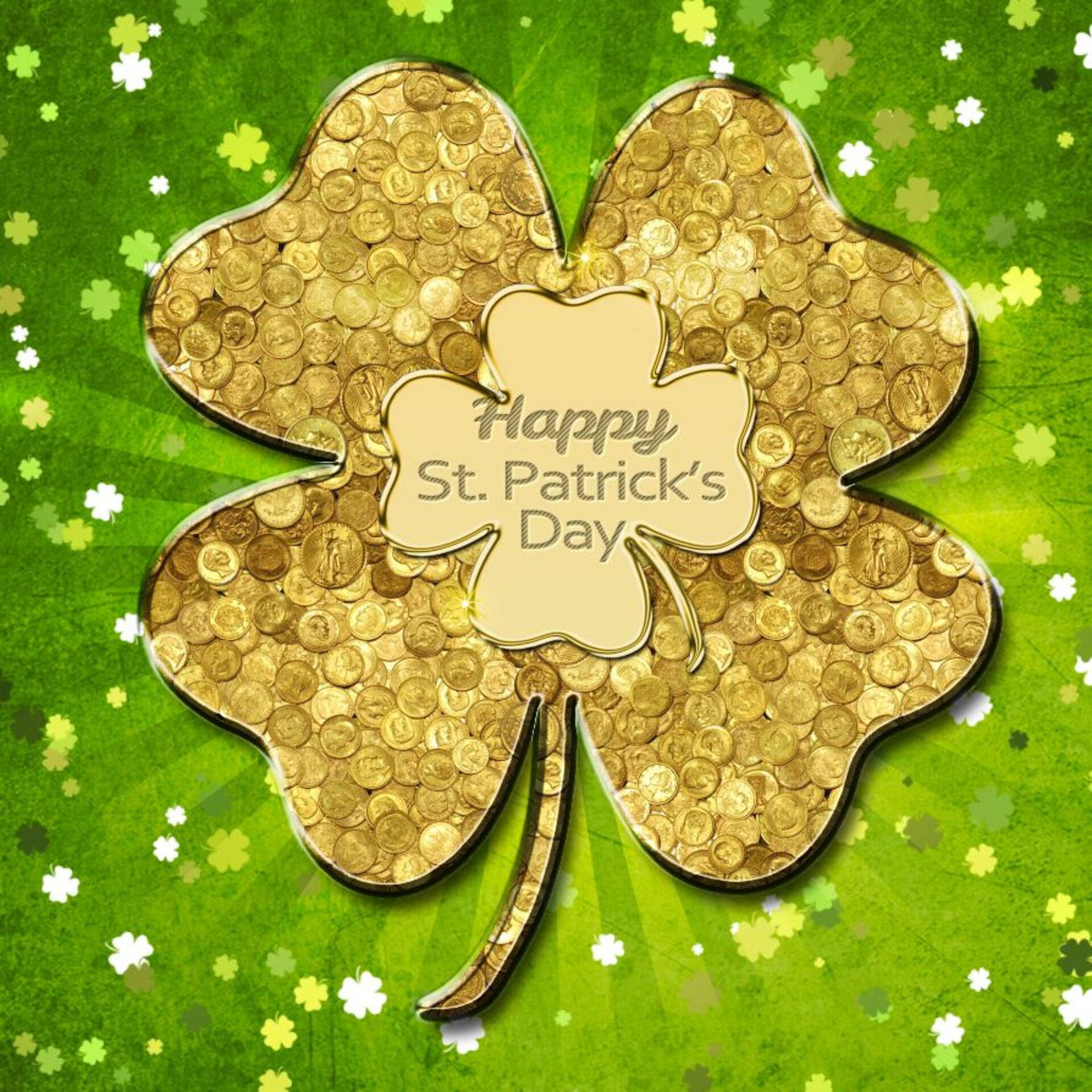 Golden Clover St Patrick's Day Background