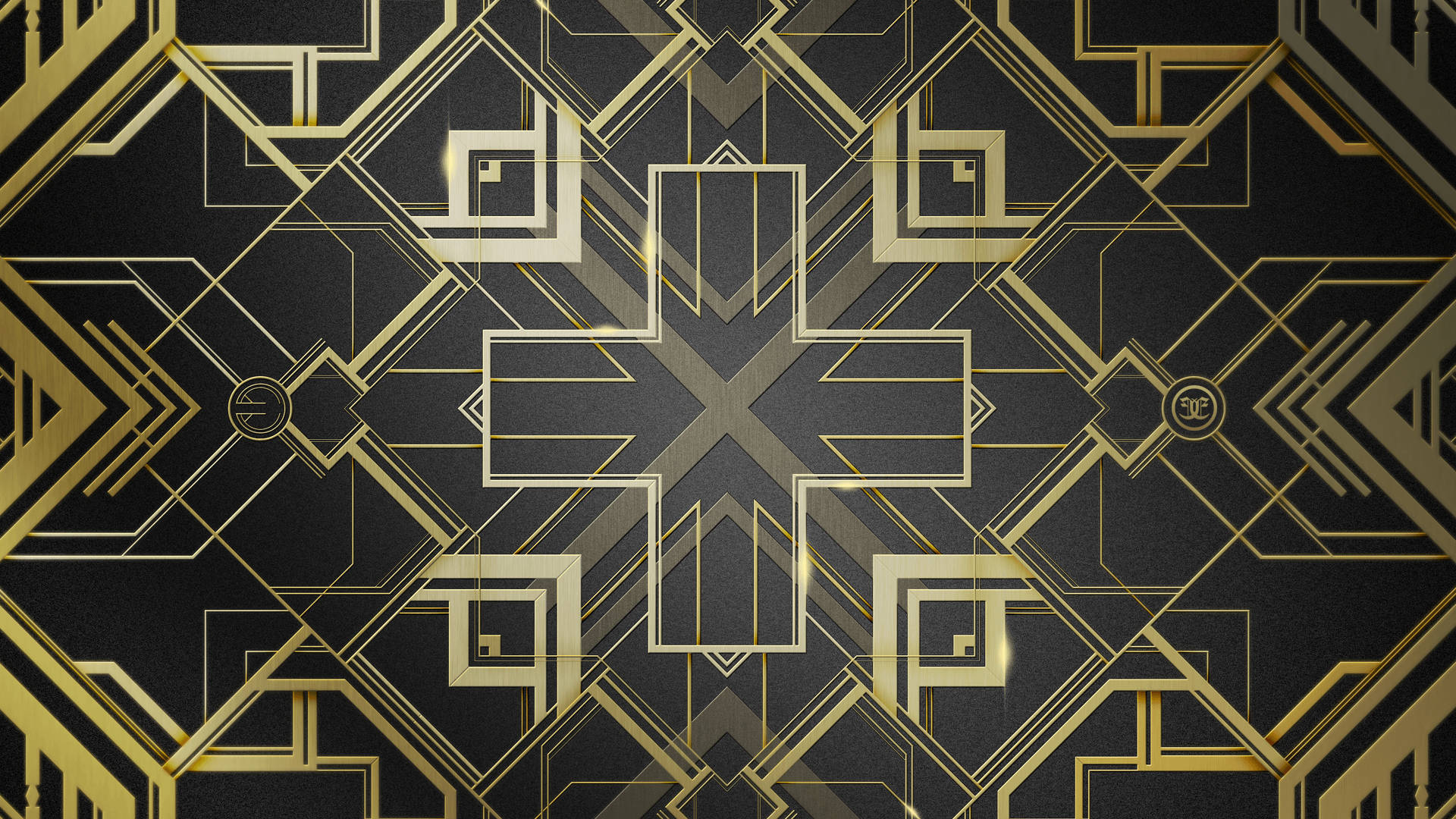 Golden Cross Art Deco Background