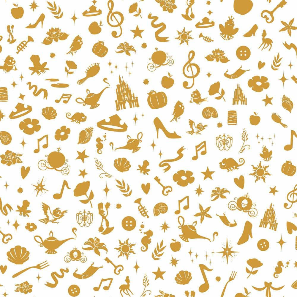 Golden Disney Pattern Background