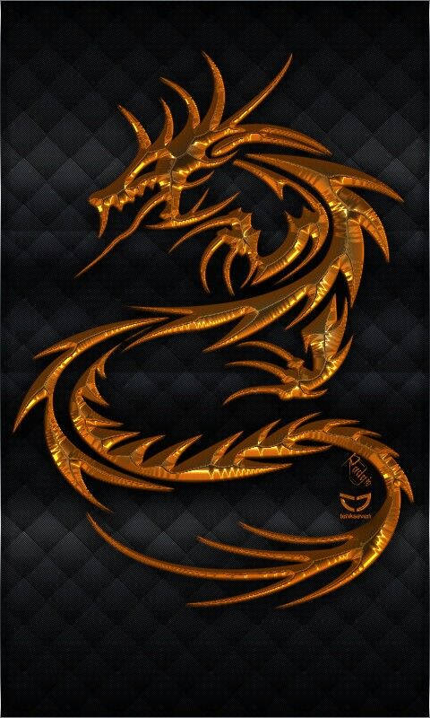 Golden Dragon Symbol Background