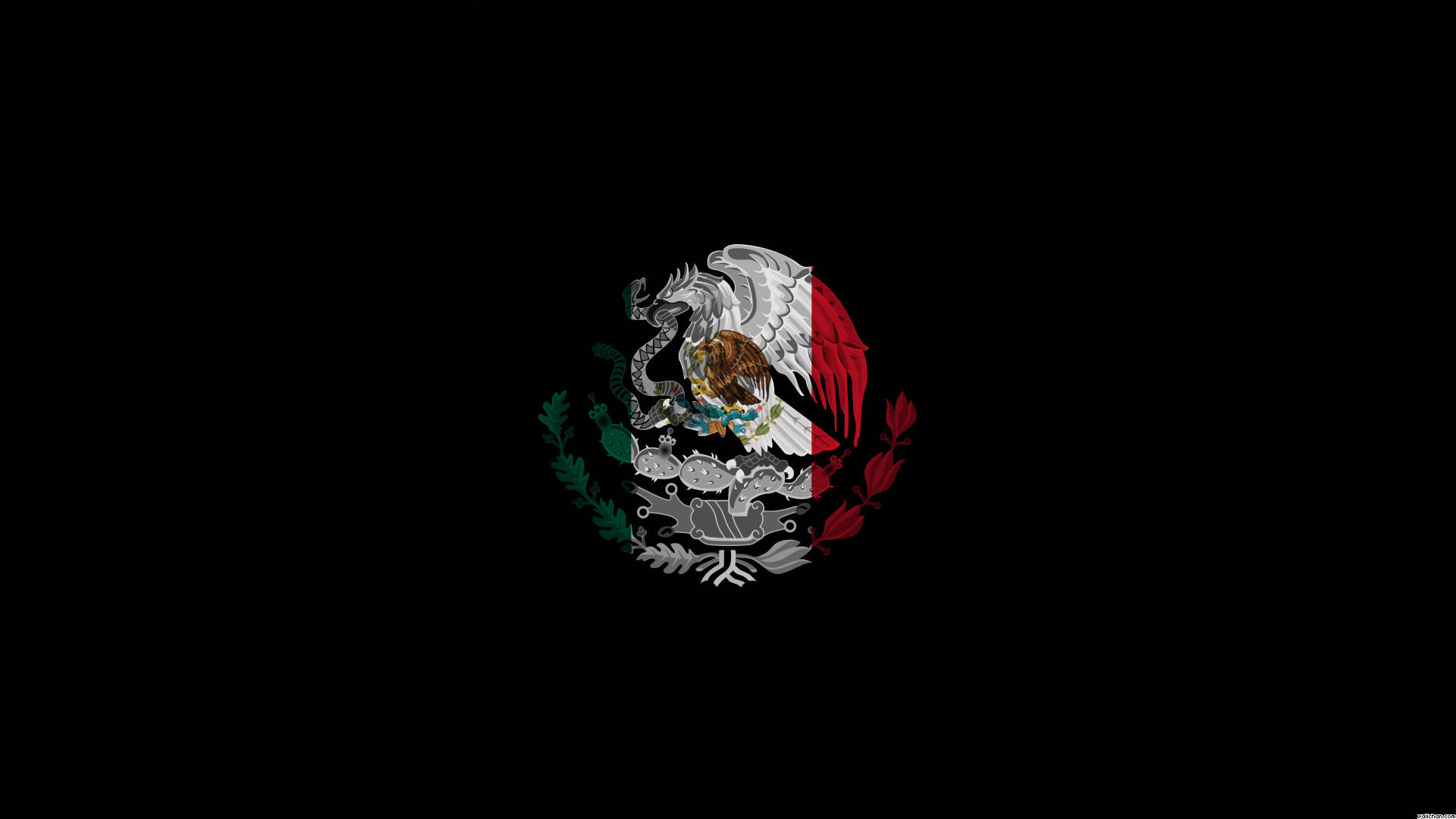 Golden Eagle Of Mexico Flag Background