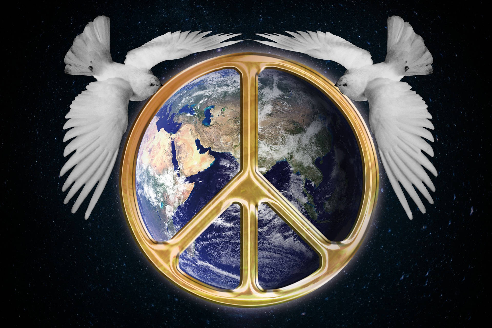Golden Emblem Of World Peace Background
