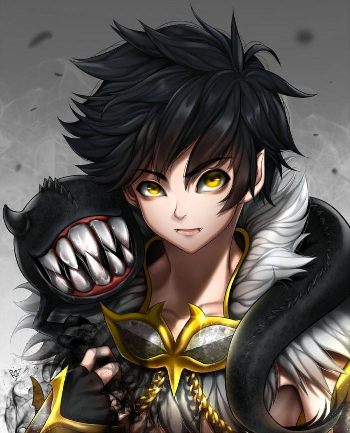 Golden Eyes Demon Boy Anime Background