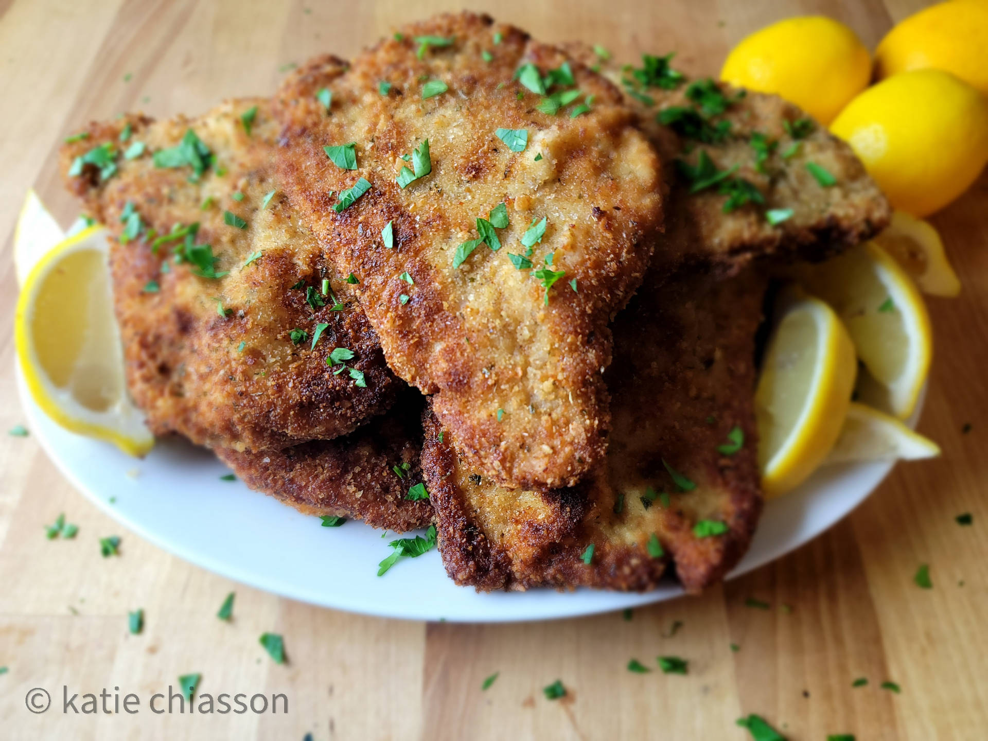 Golden Fried Wiener Schnitzel Background