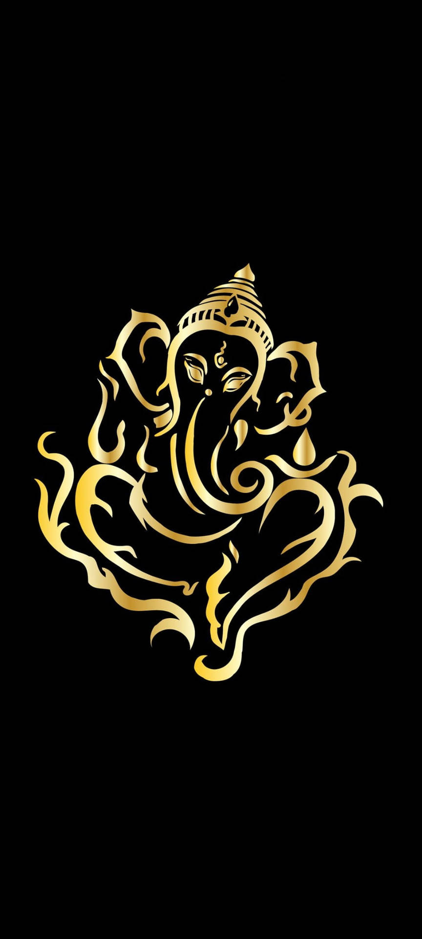 Golden Ganesh Icon Iphone Background