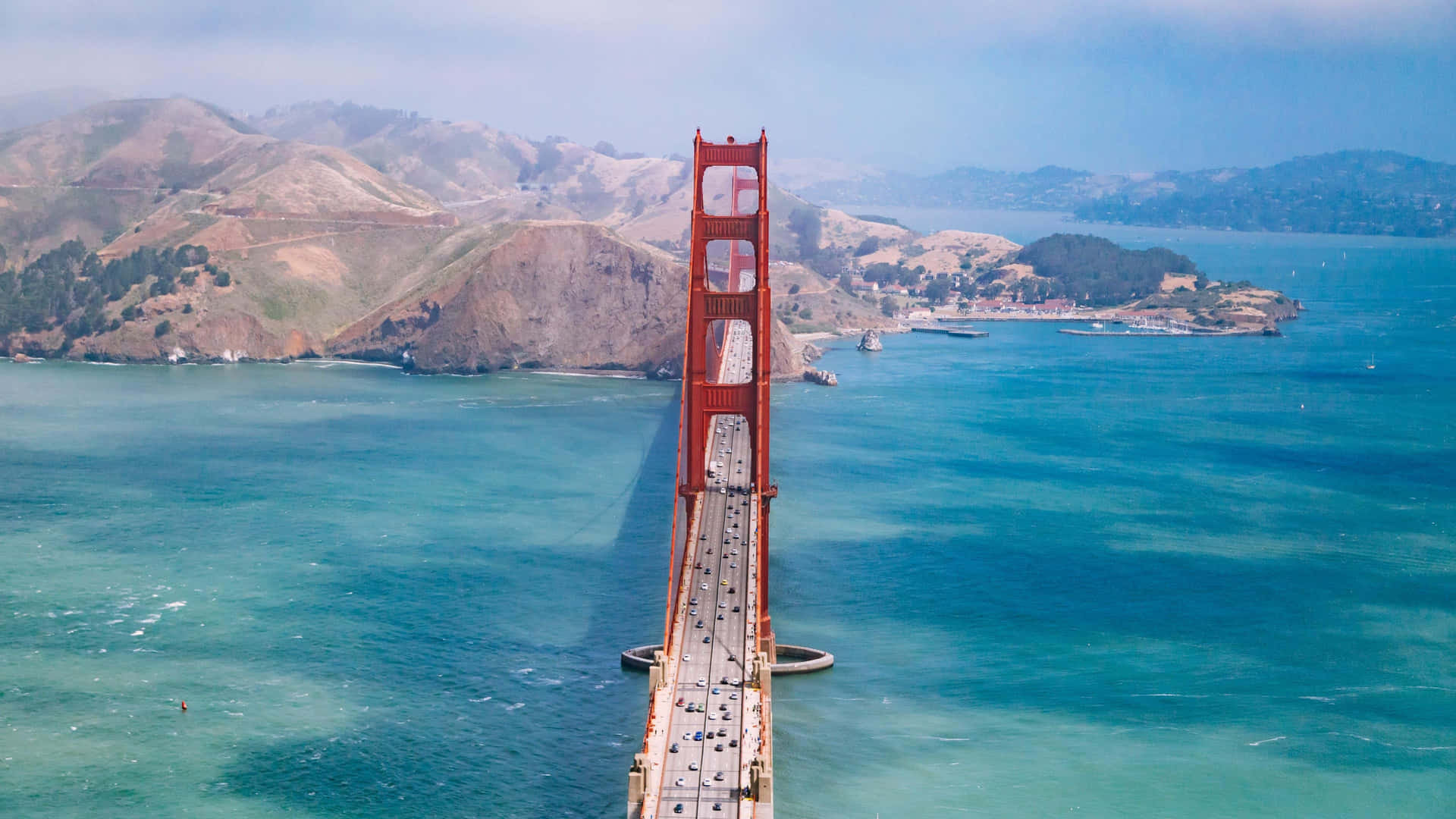 Golden Gate Bridge Aerial View4 K Background