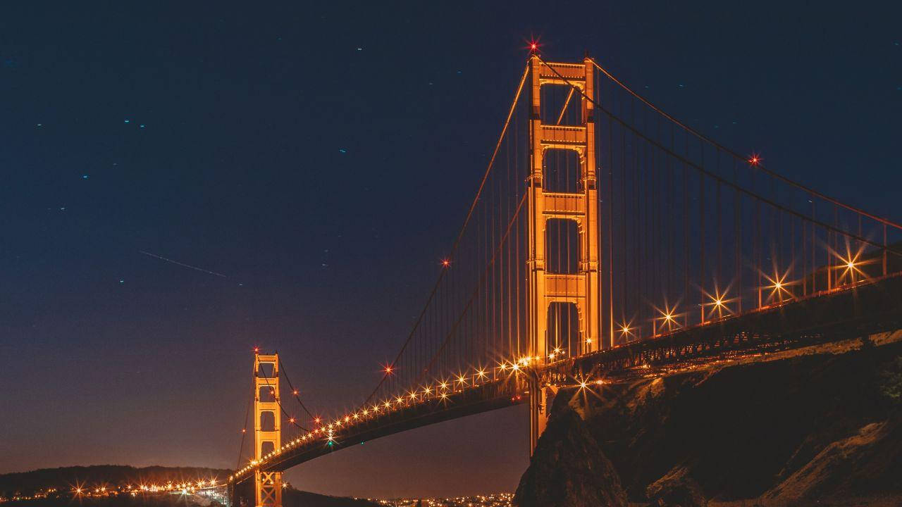 Golden Gate Bridge And Night Sky