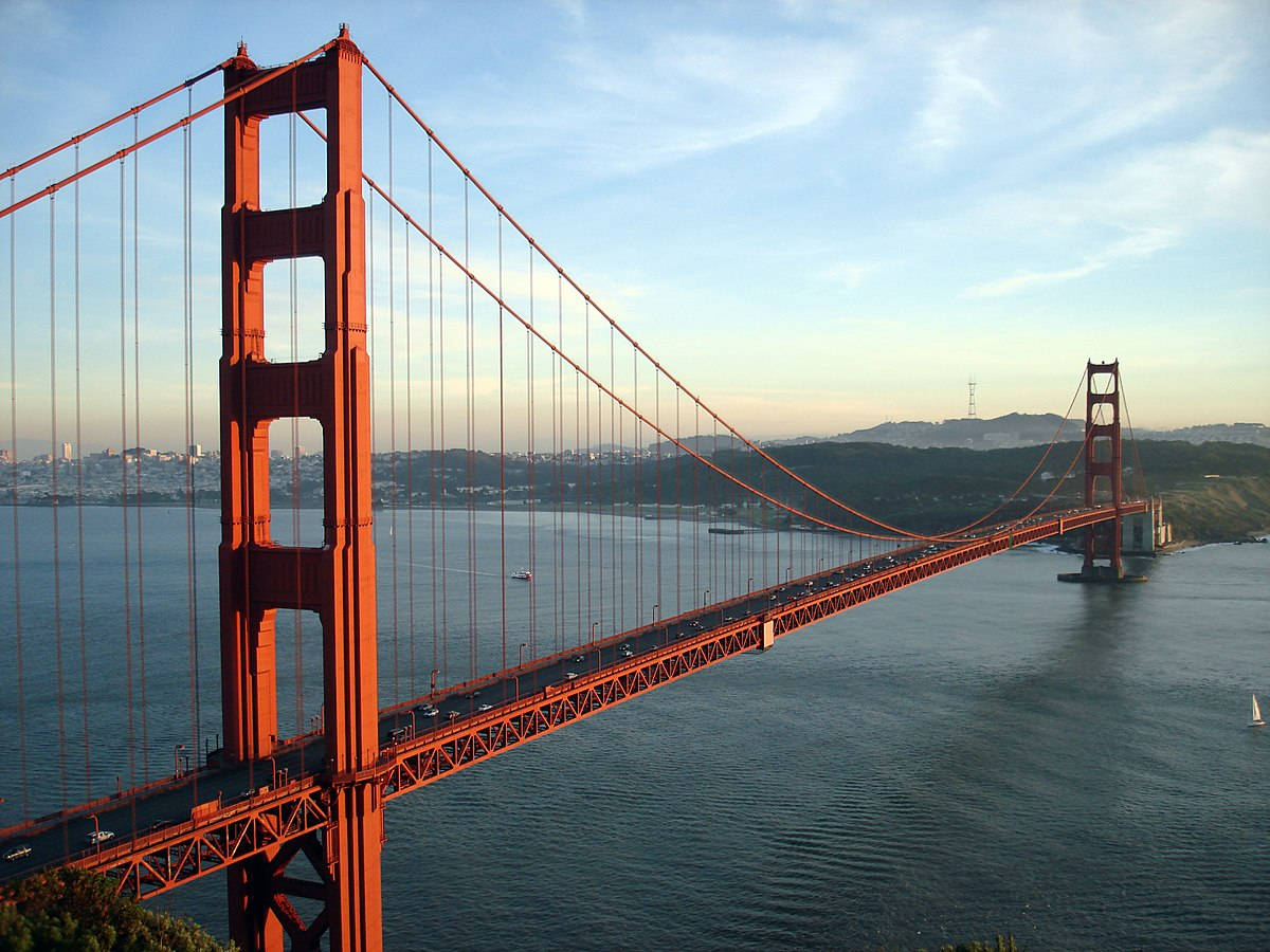 Golden Gate Bridge Dusky Sky Background