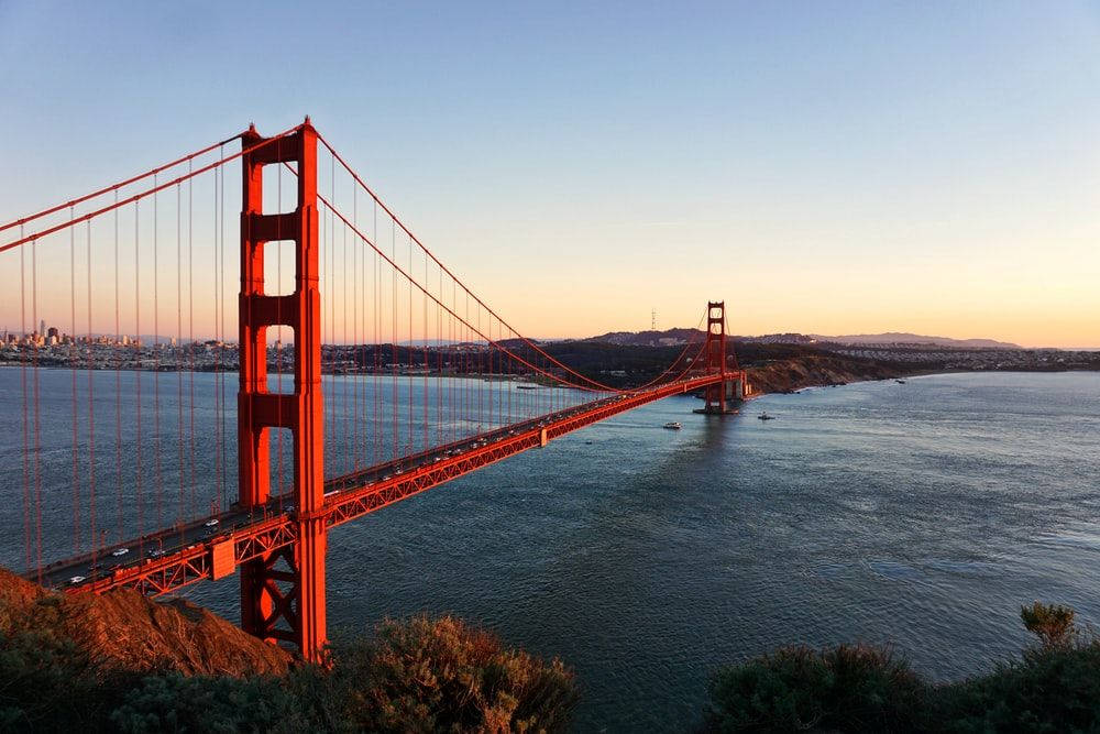 Golden Gate Bridge Mountain View Background