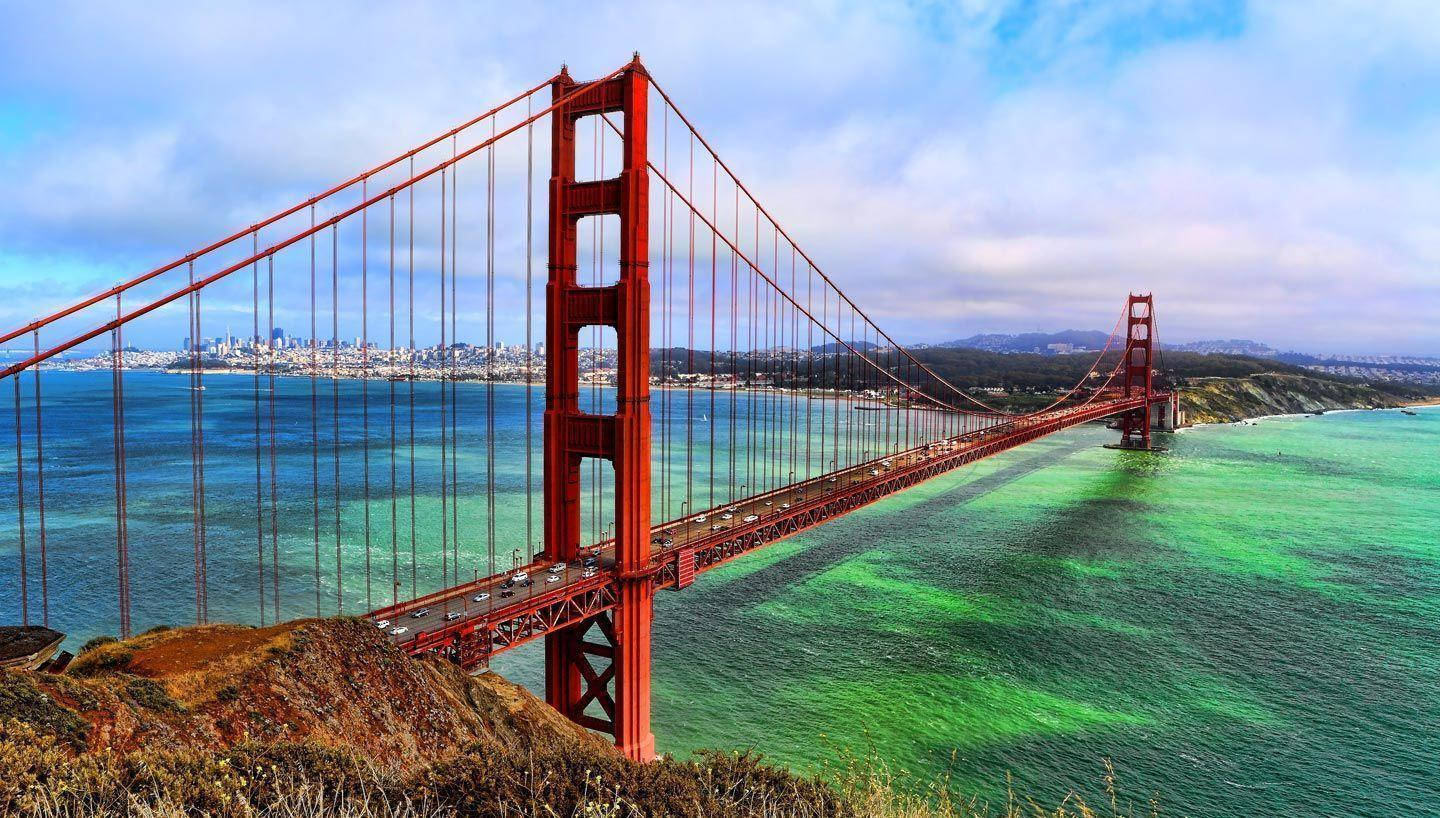 Golden Gate Bridge Pacific Ocean Scenery Background