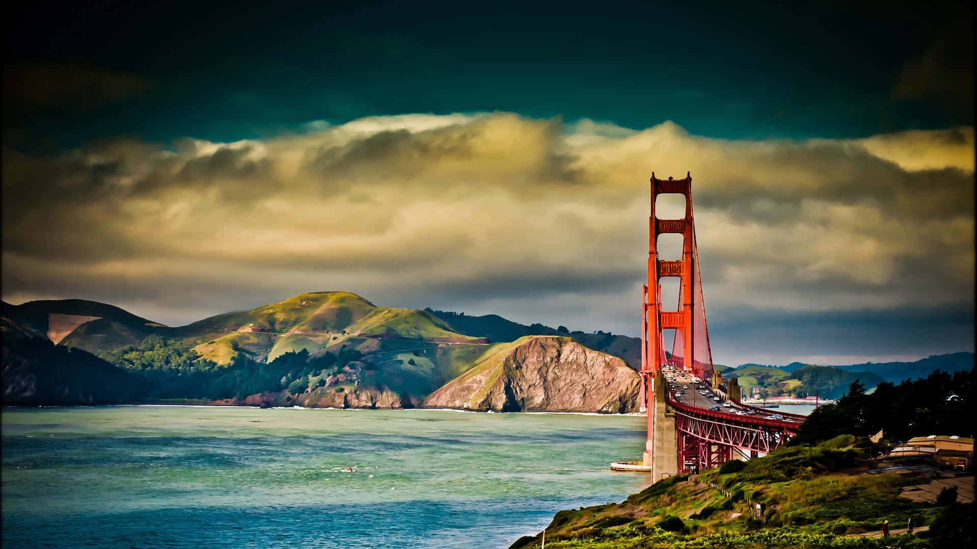 Golden Gate Bridge San Francisco Scenic View Background