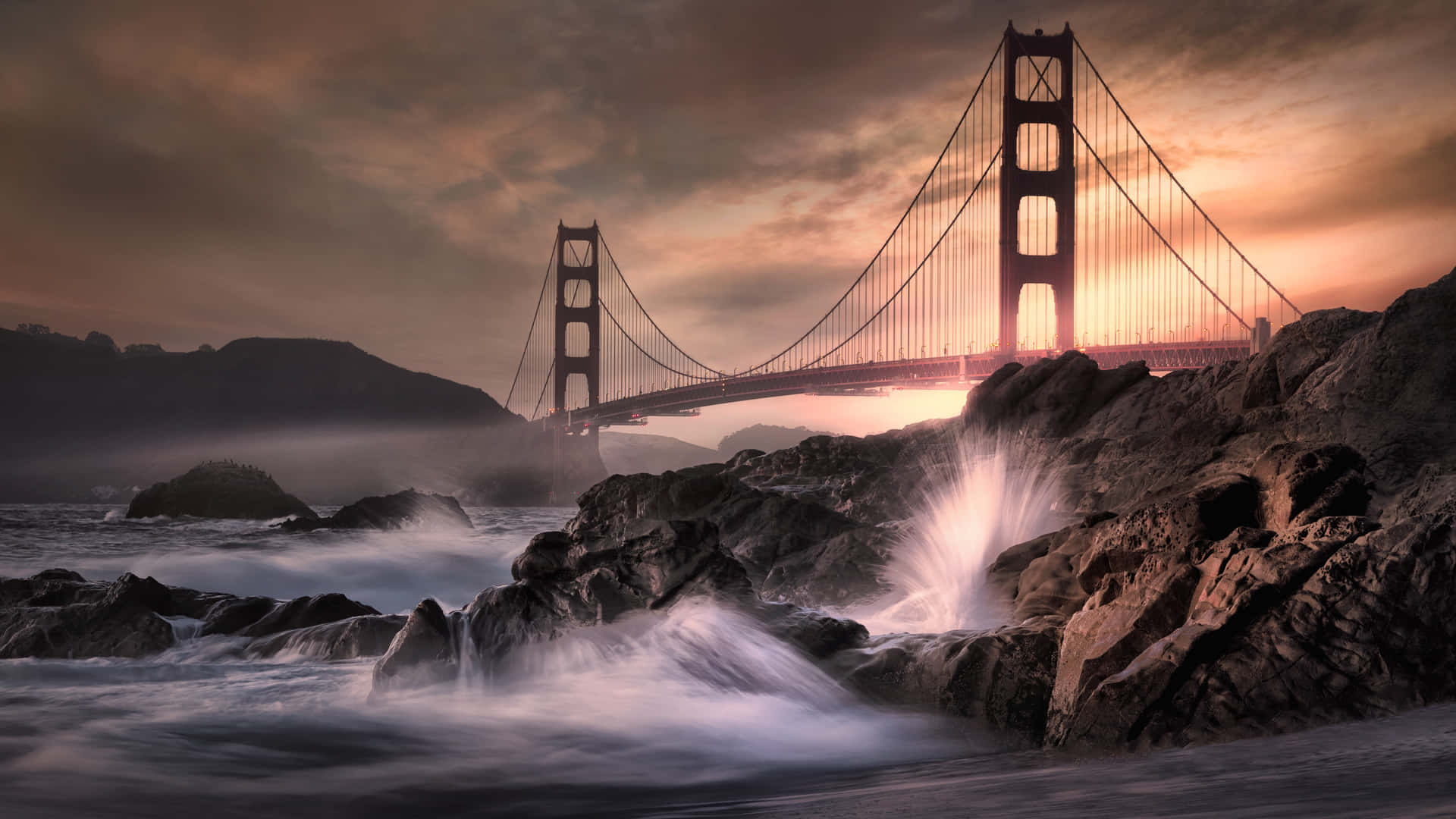 Golden Gate Bridge Sunset San Francisco4 K Background