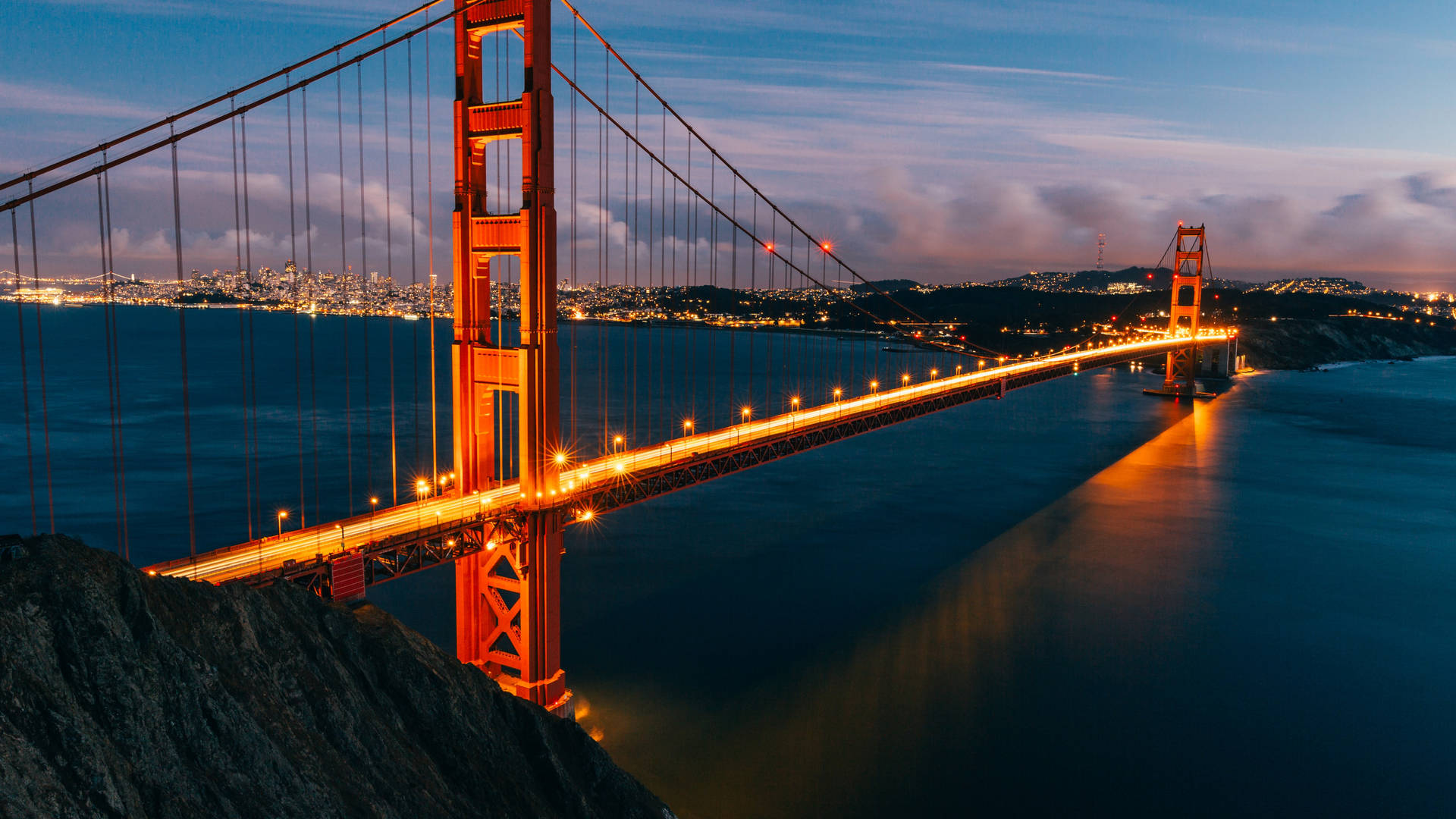 Golden Gate Bridge Thick Clouds Background