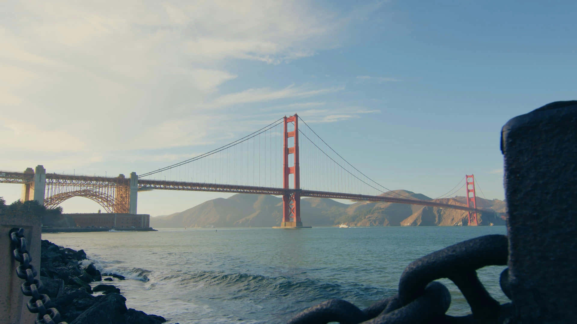 Golden Gate Bridge View From Shoreline4 K Background