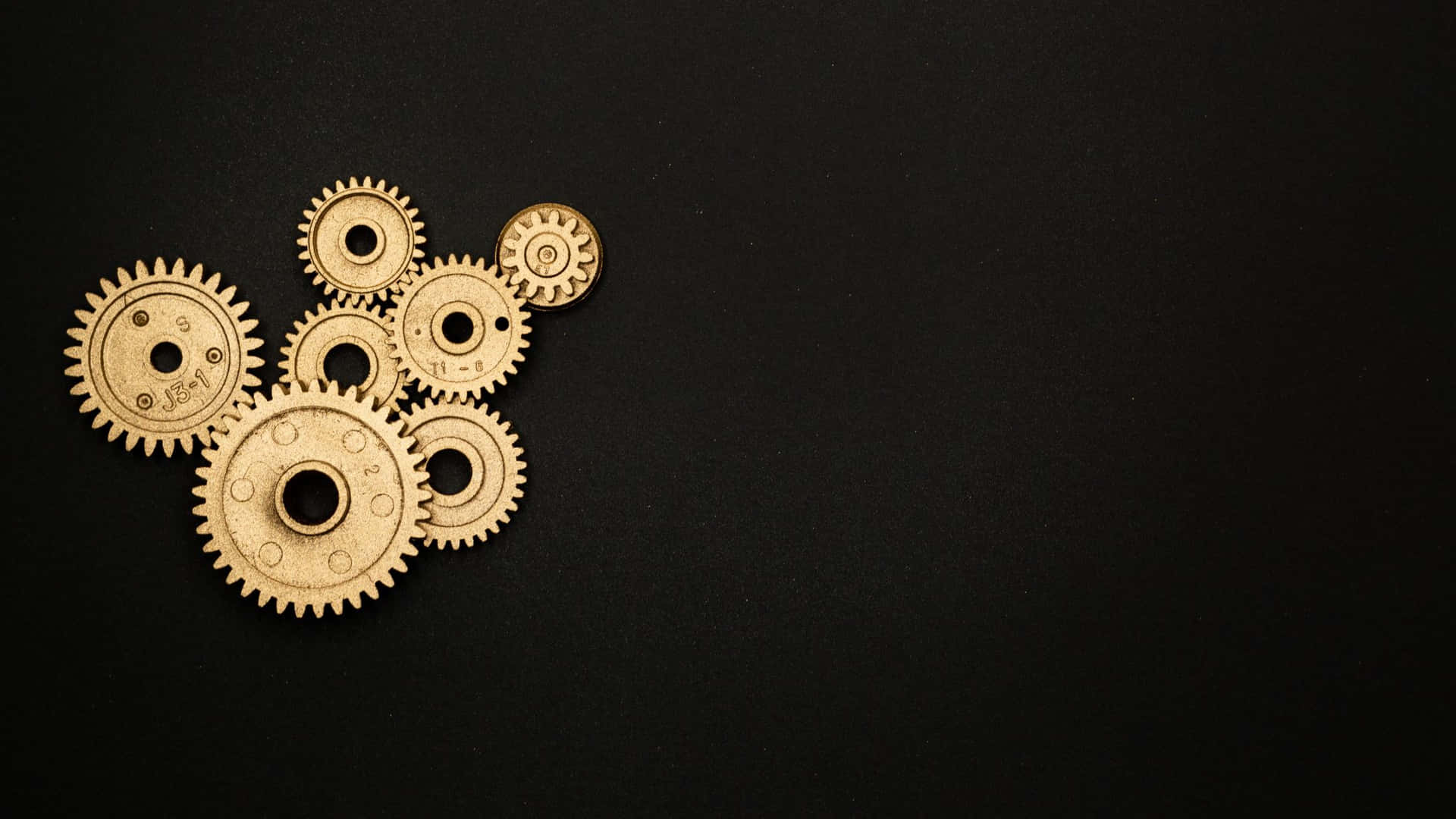 Golden Gearson Black Background Background