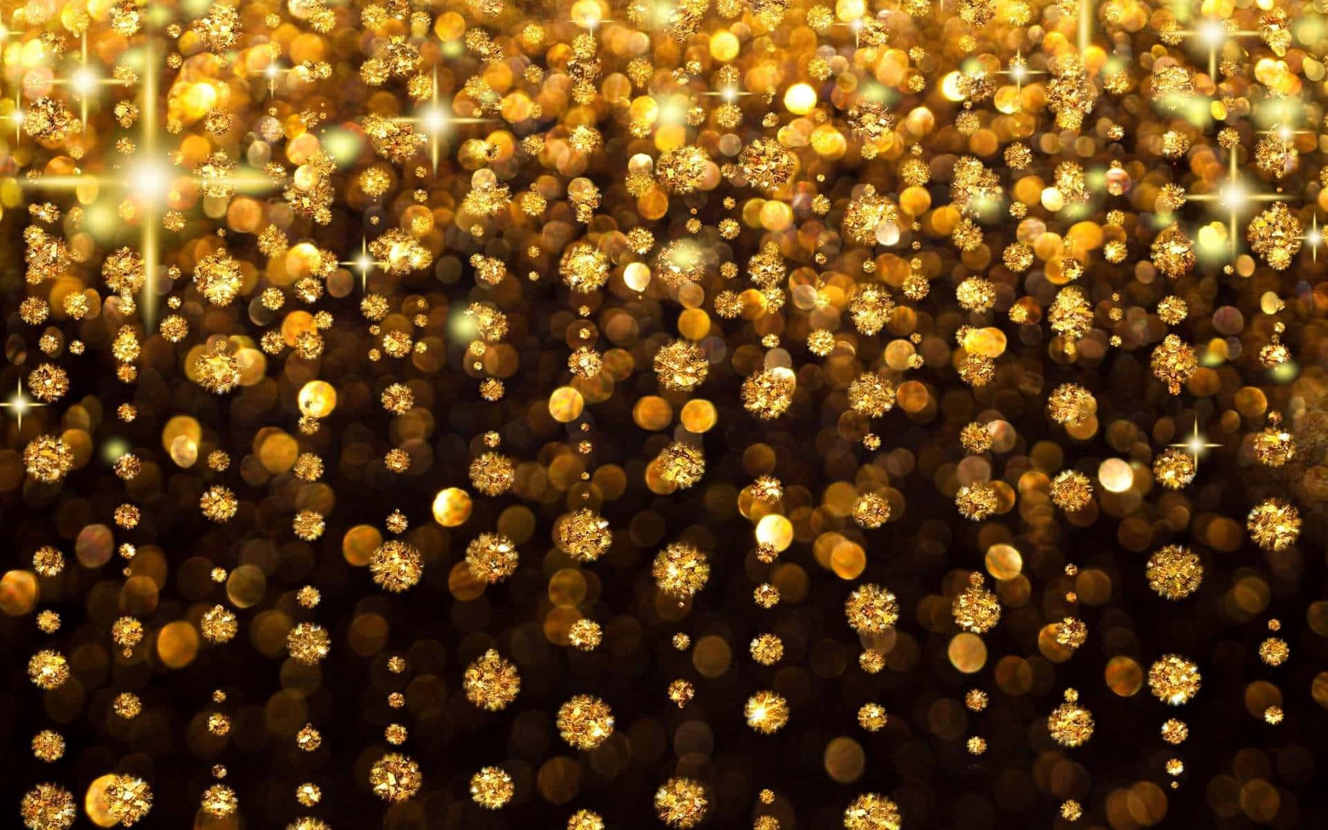 Golden Glitter Background With Stars And Glitter Background