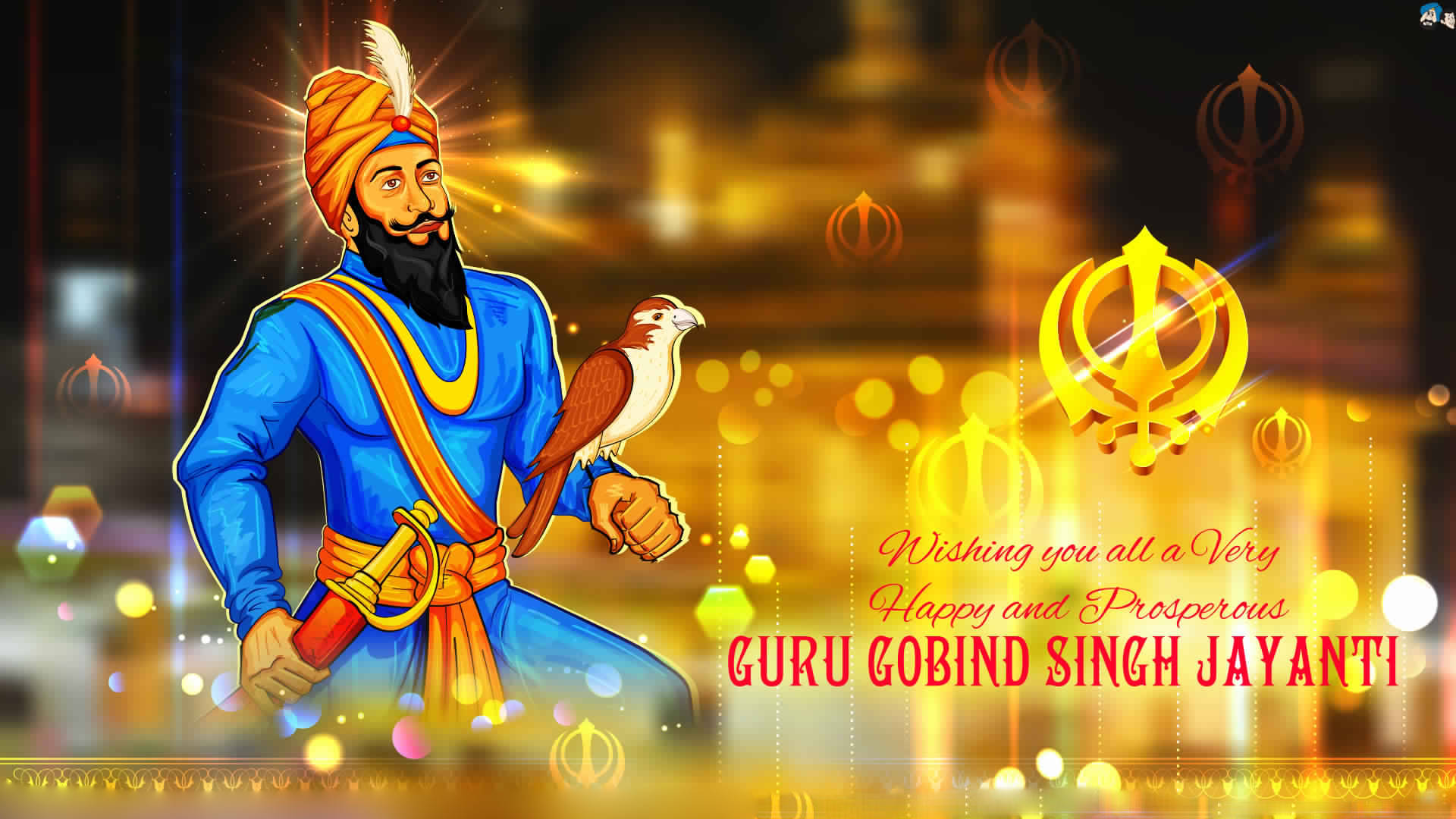 Golden Guru Gobind Singh Ji Birth Anniversary Background