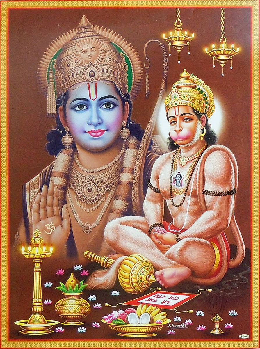 Golden Hanuman Art Background
