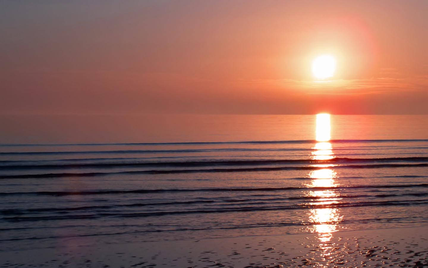 Golden Hour Ocean Sunset Background