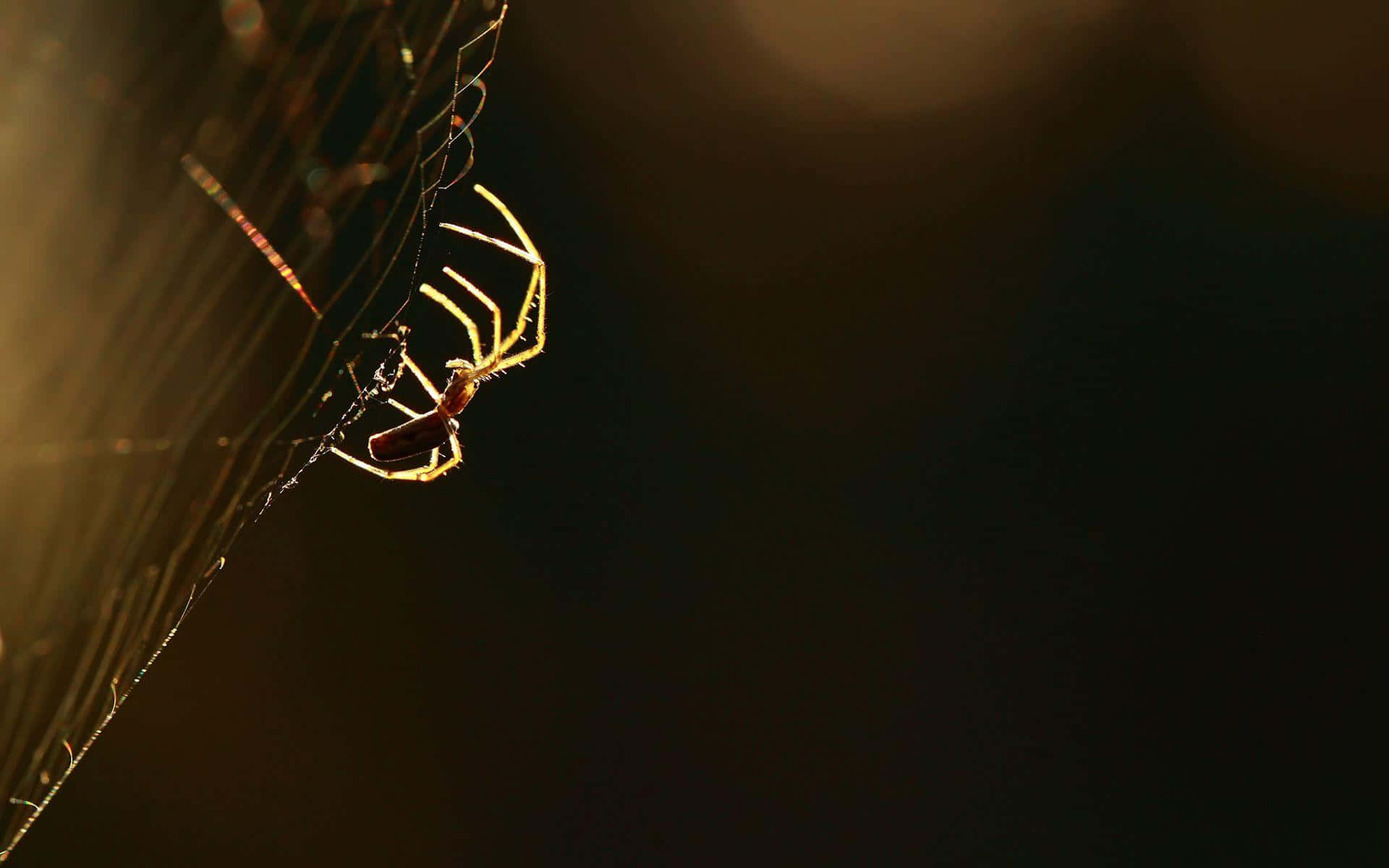 Golden Hour Spideron Web Background