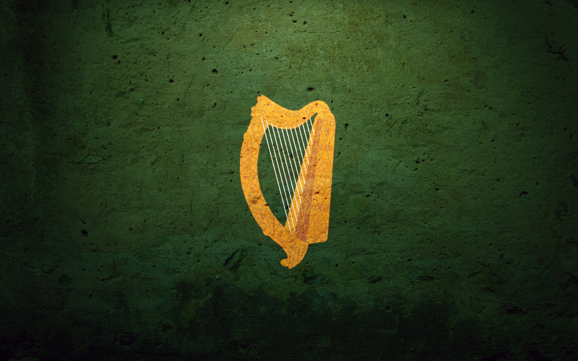 Golden Irish Harp Background