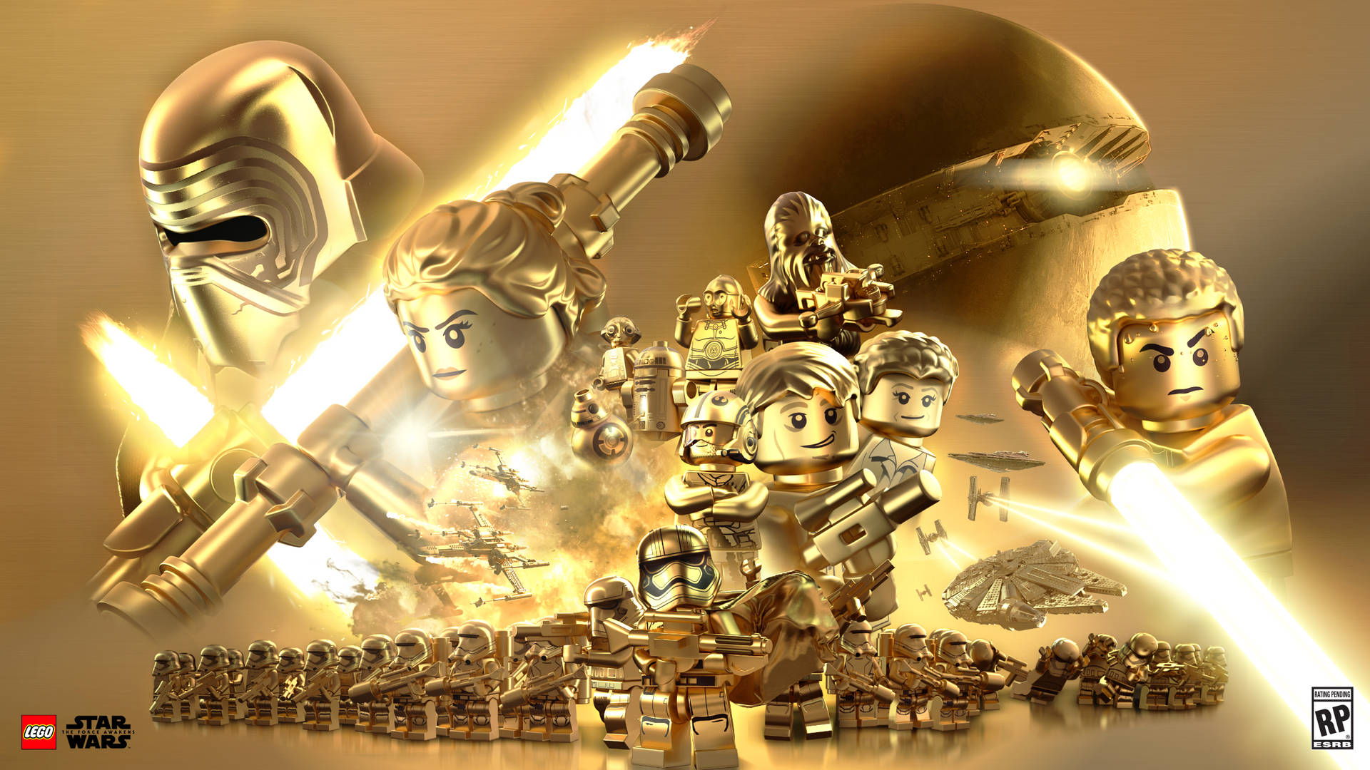 Golden Lego Star Wars Characters Background