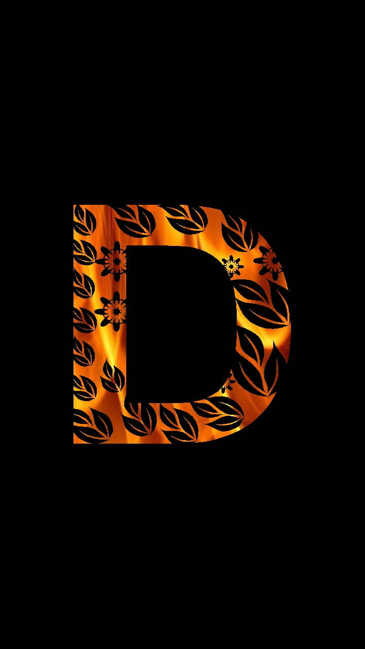 Golden Letter D With Pattern