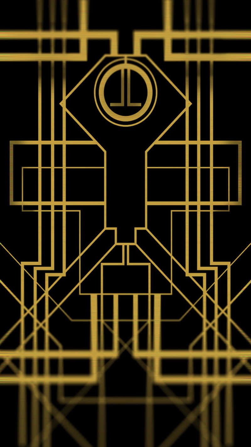 Golden Lines Art Deco Iphone Background