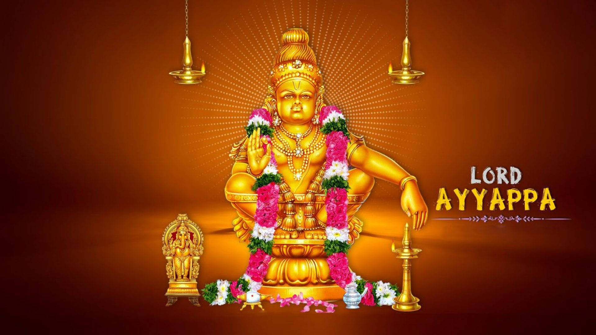 Golden Lord Ayyappan Background