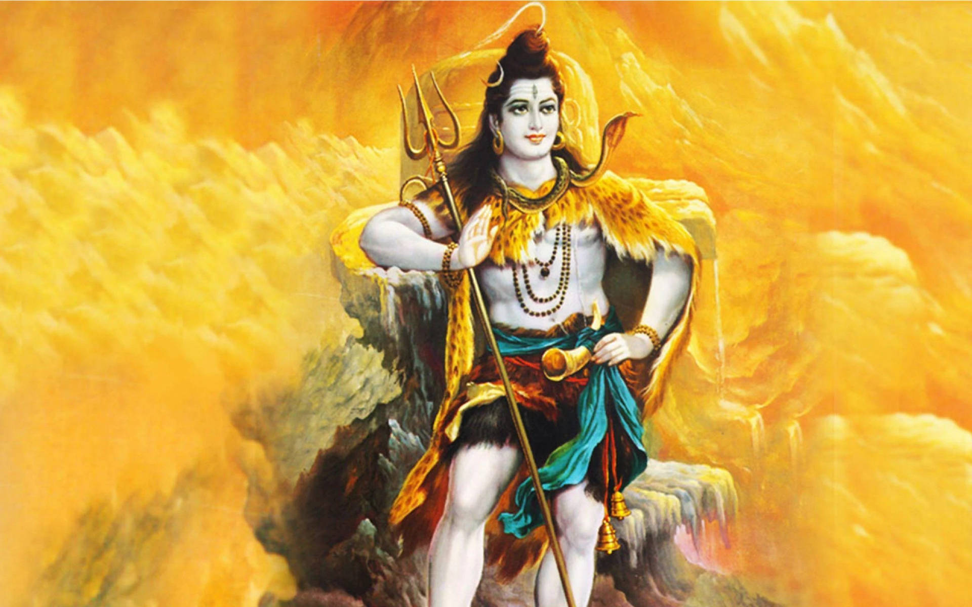 Golden Lord Shiva Background