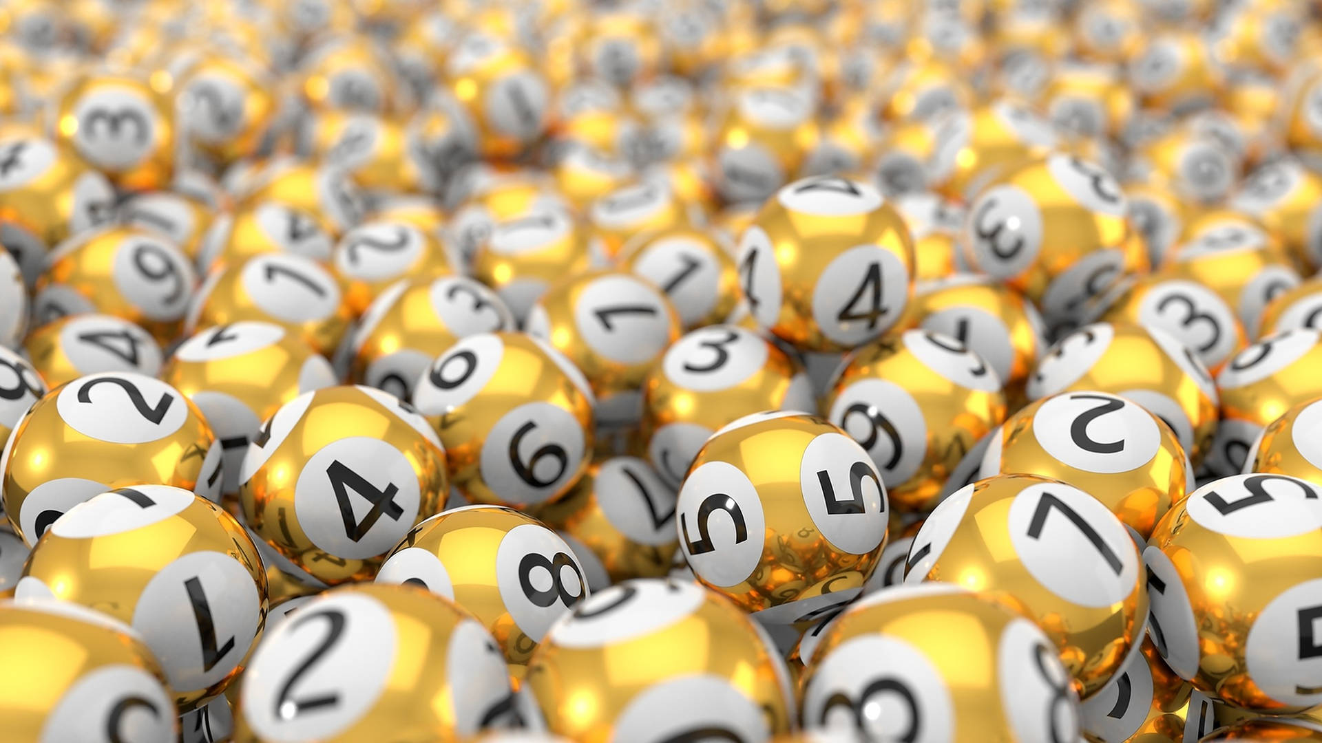Golden Lottery Balls Background