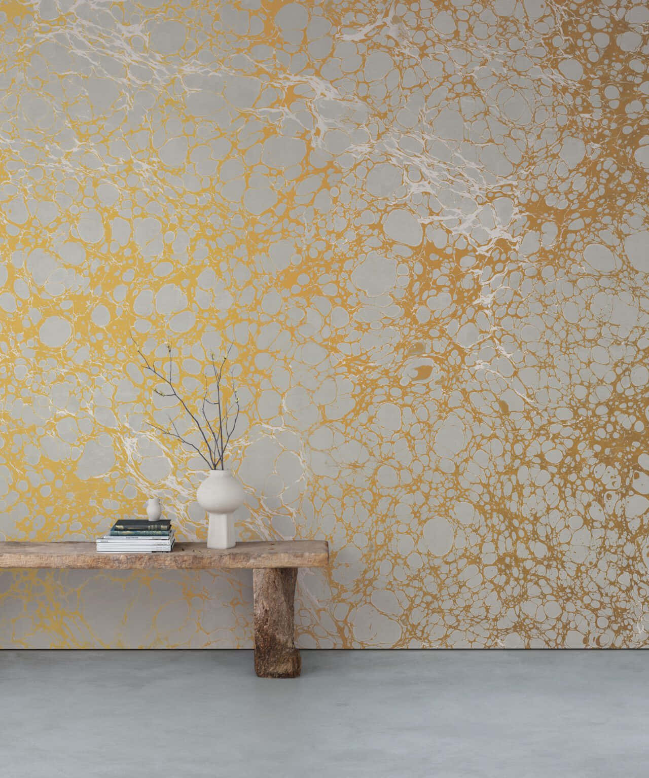 Golden Marbled Wallpaper Interior Background