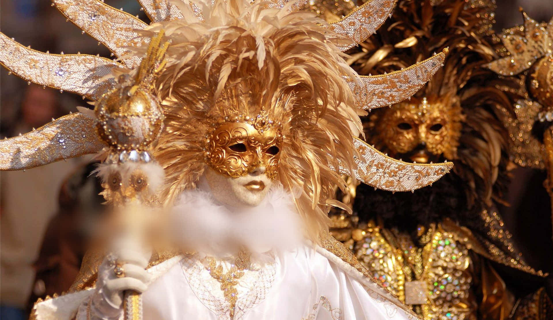 Golden Mardi Gras Mask Costume