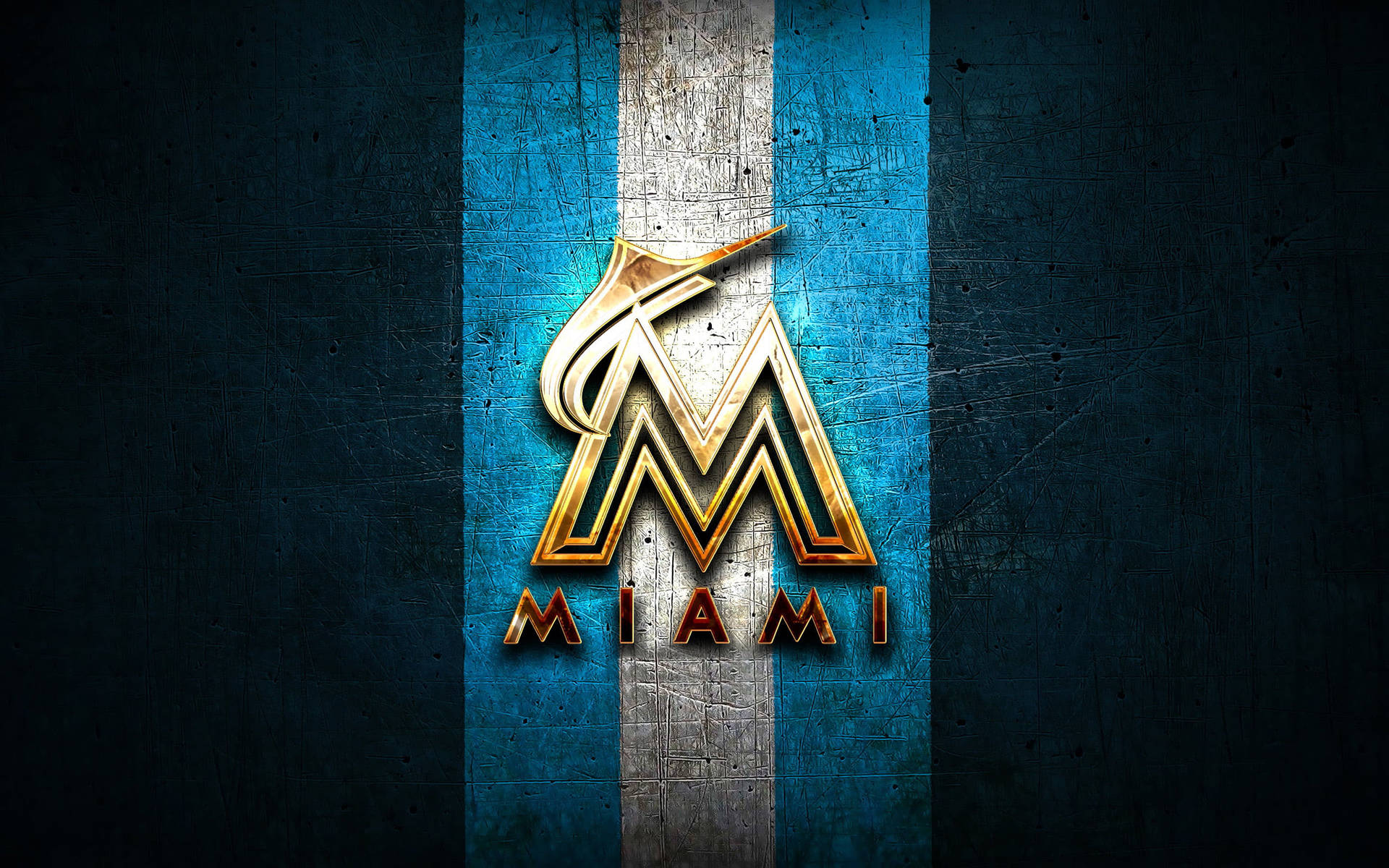 Golden Miami Marlins Logo Background