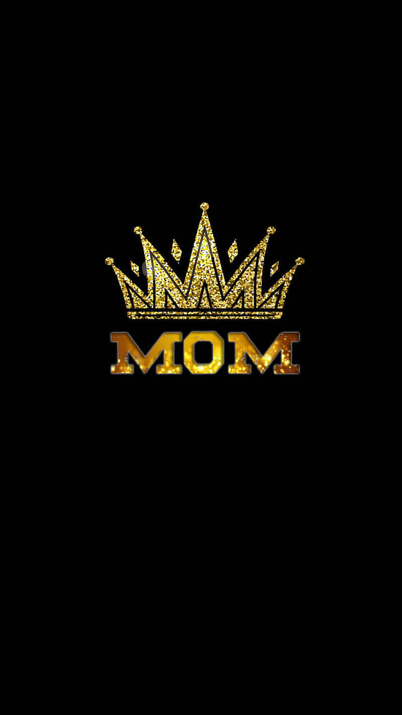 Golden Mom Crown Graphic Background