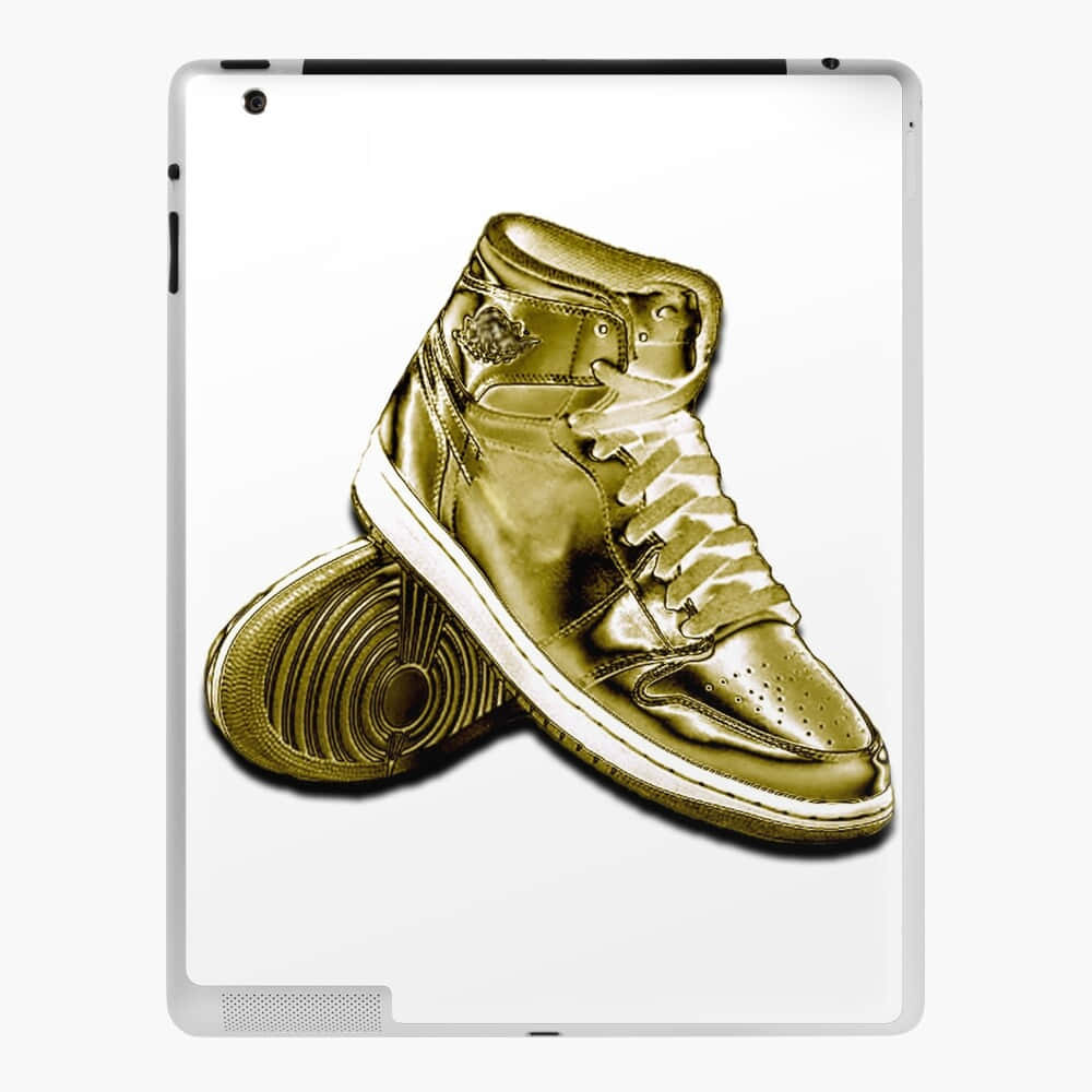 Golden Nike Jordan Air Shoes