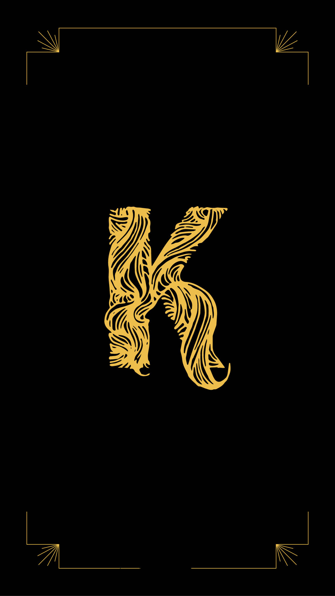 Golden Ornate Letter K Background