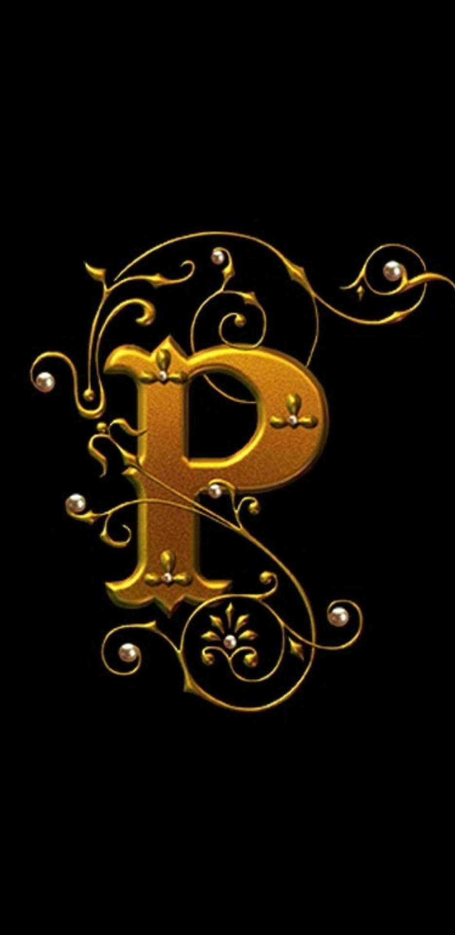 Golden P Letter Background