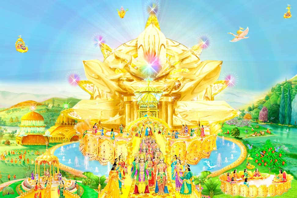 Golden Palace Spiritual Scene Background