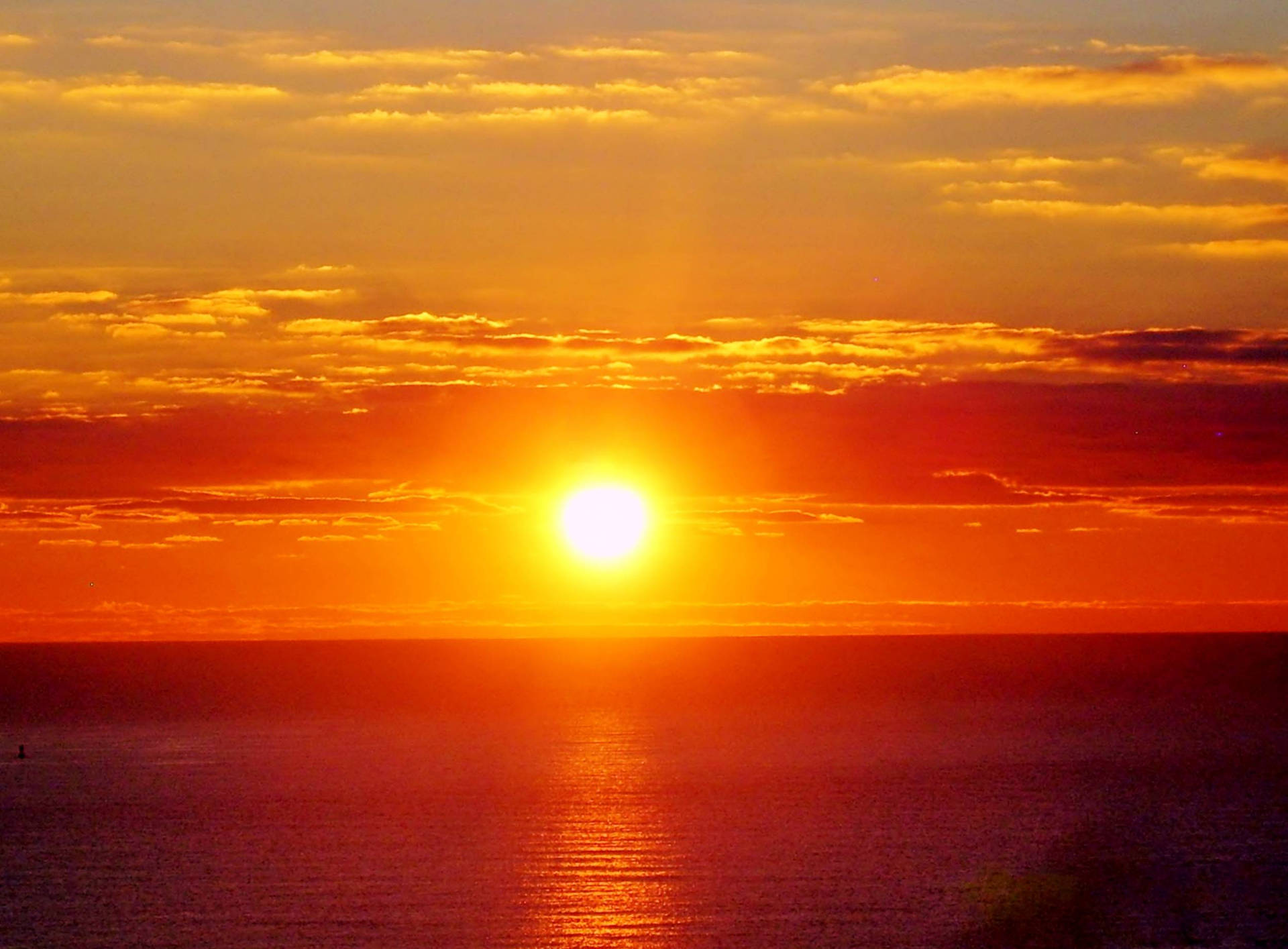 Golden Rising Sun Of The Ocean Background