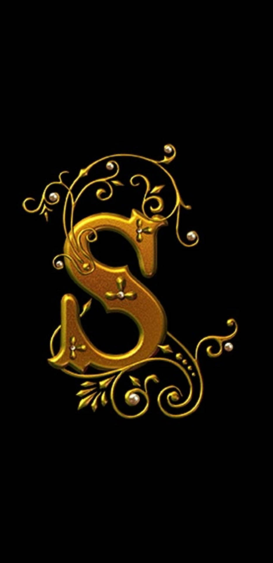 Golden S Alphabet Background