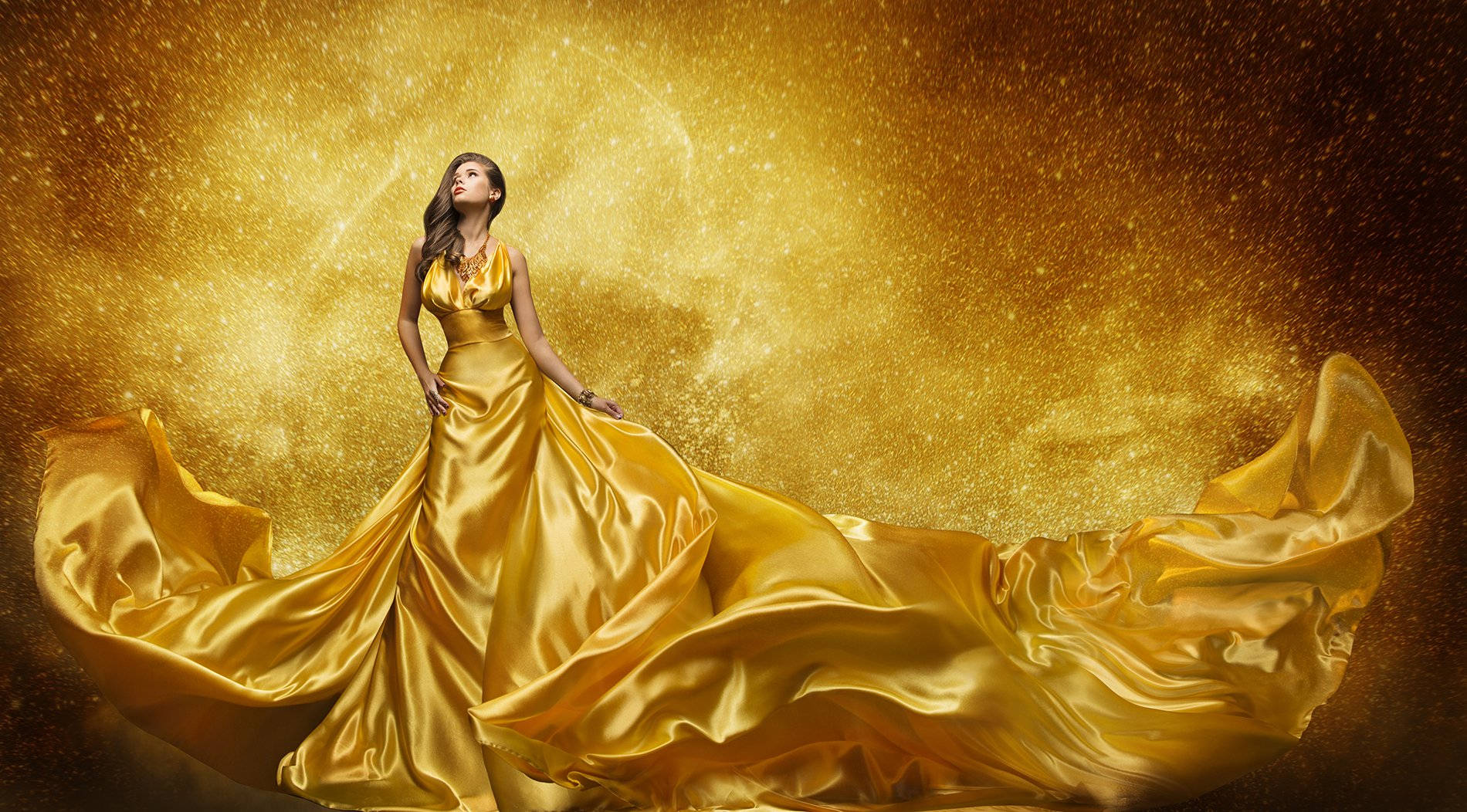 Golden Satin Dress Background