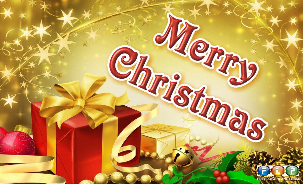 Golden Sparkles Merry Christmas Hd Background