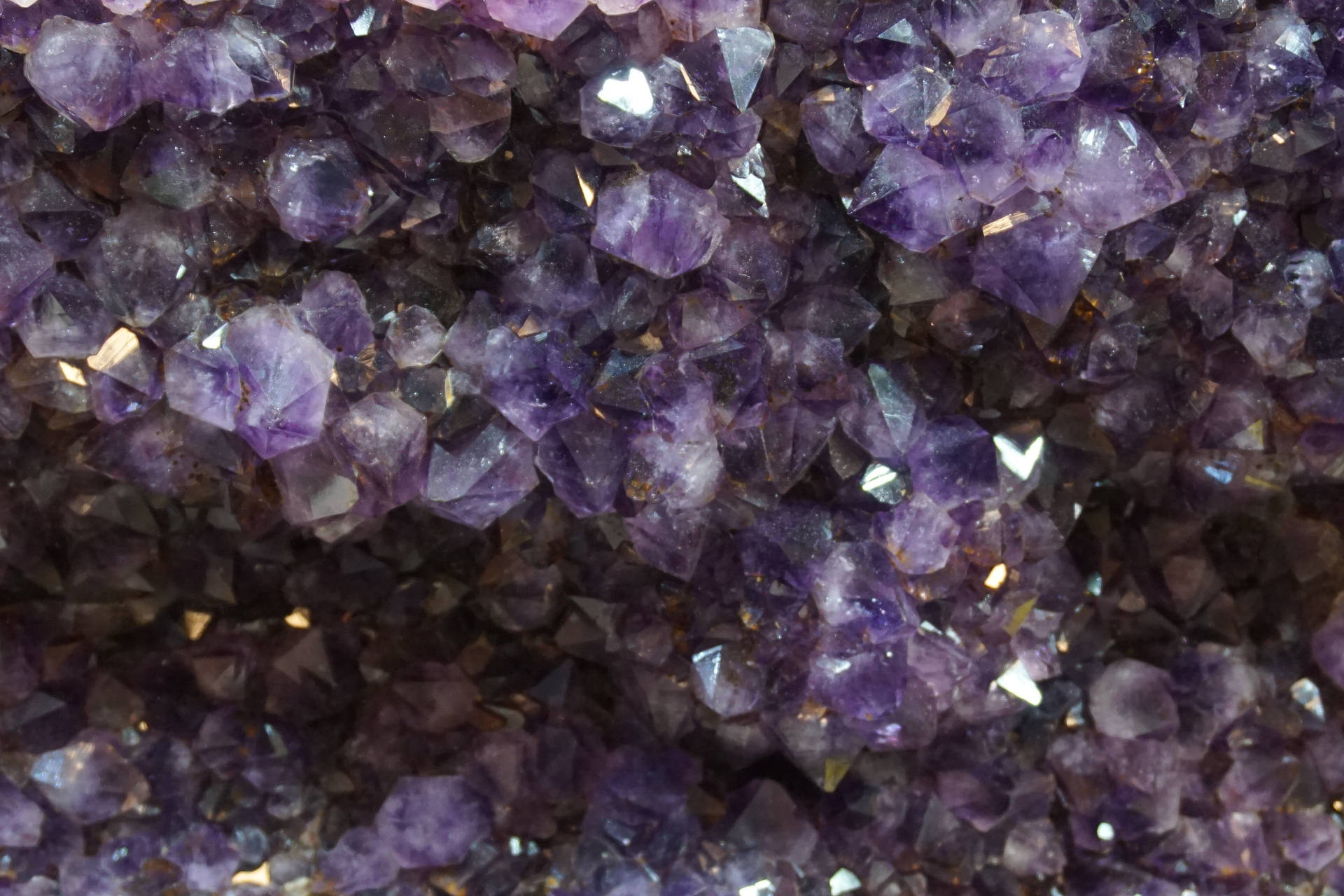 Golden Speckled Amethyst Geode Background