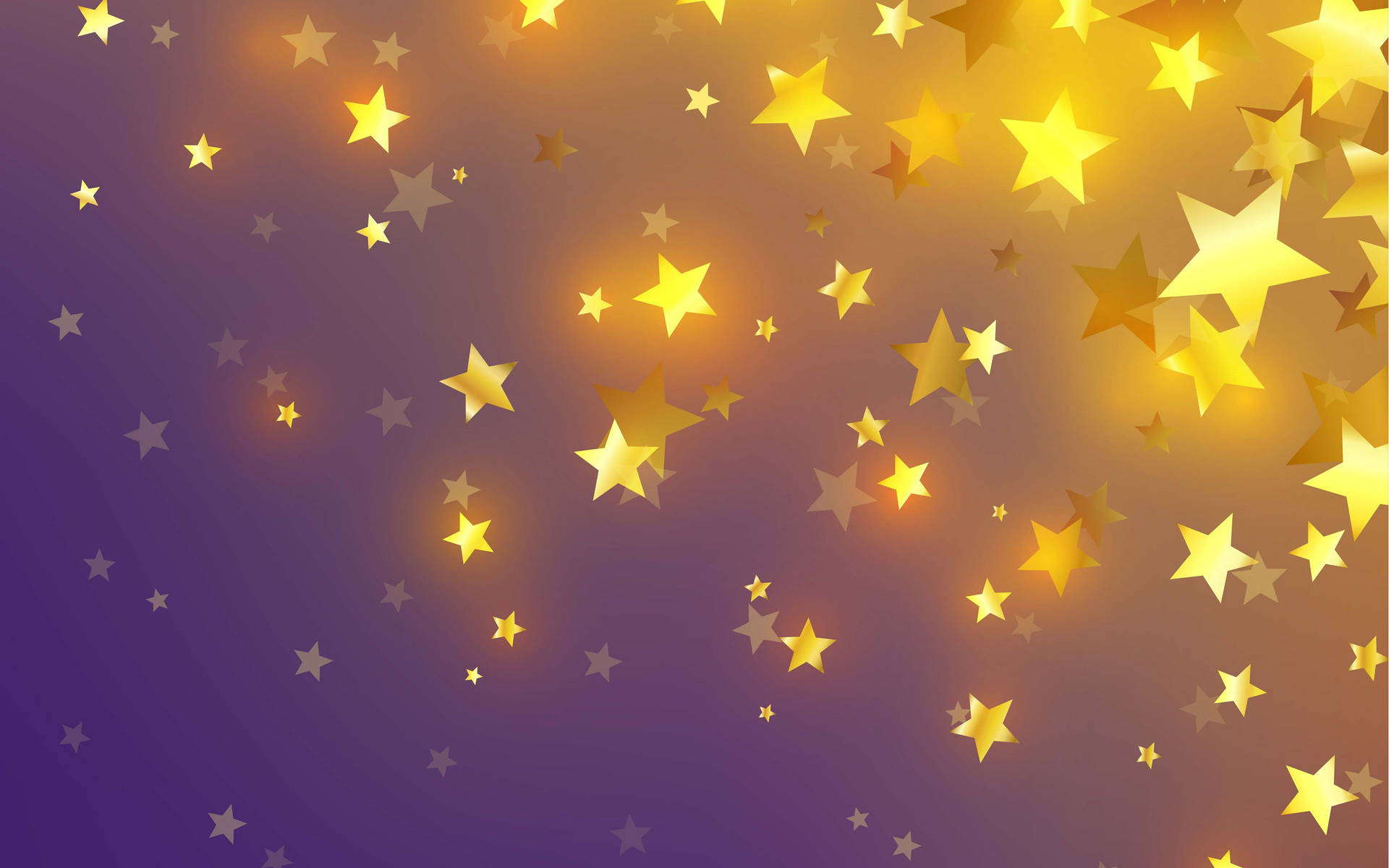 Golden Stars Falling On A Purple Background Background